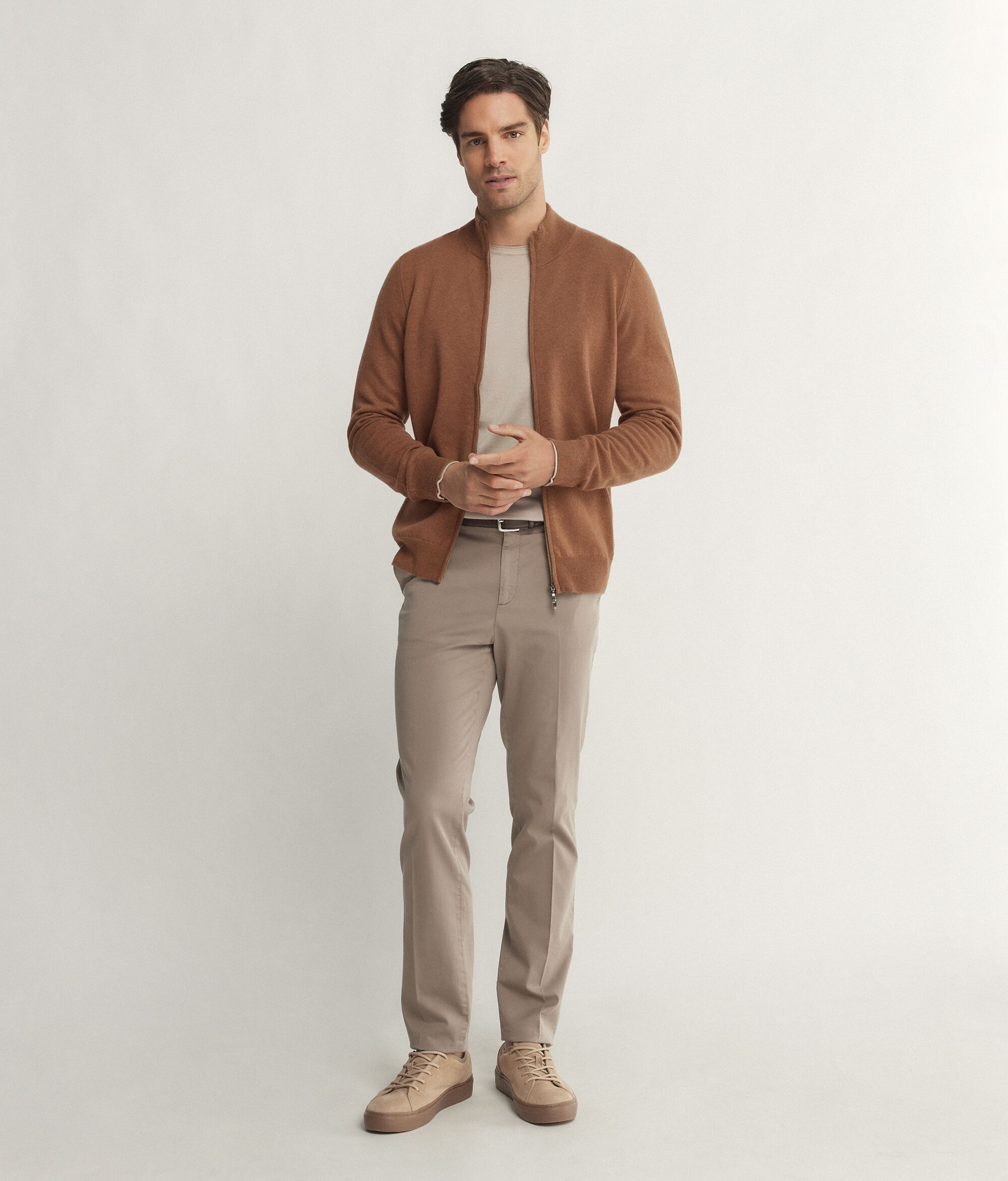 Cardigan Zip Intera in Cashmere Ultrasoft