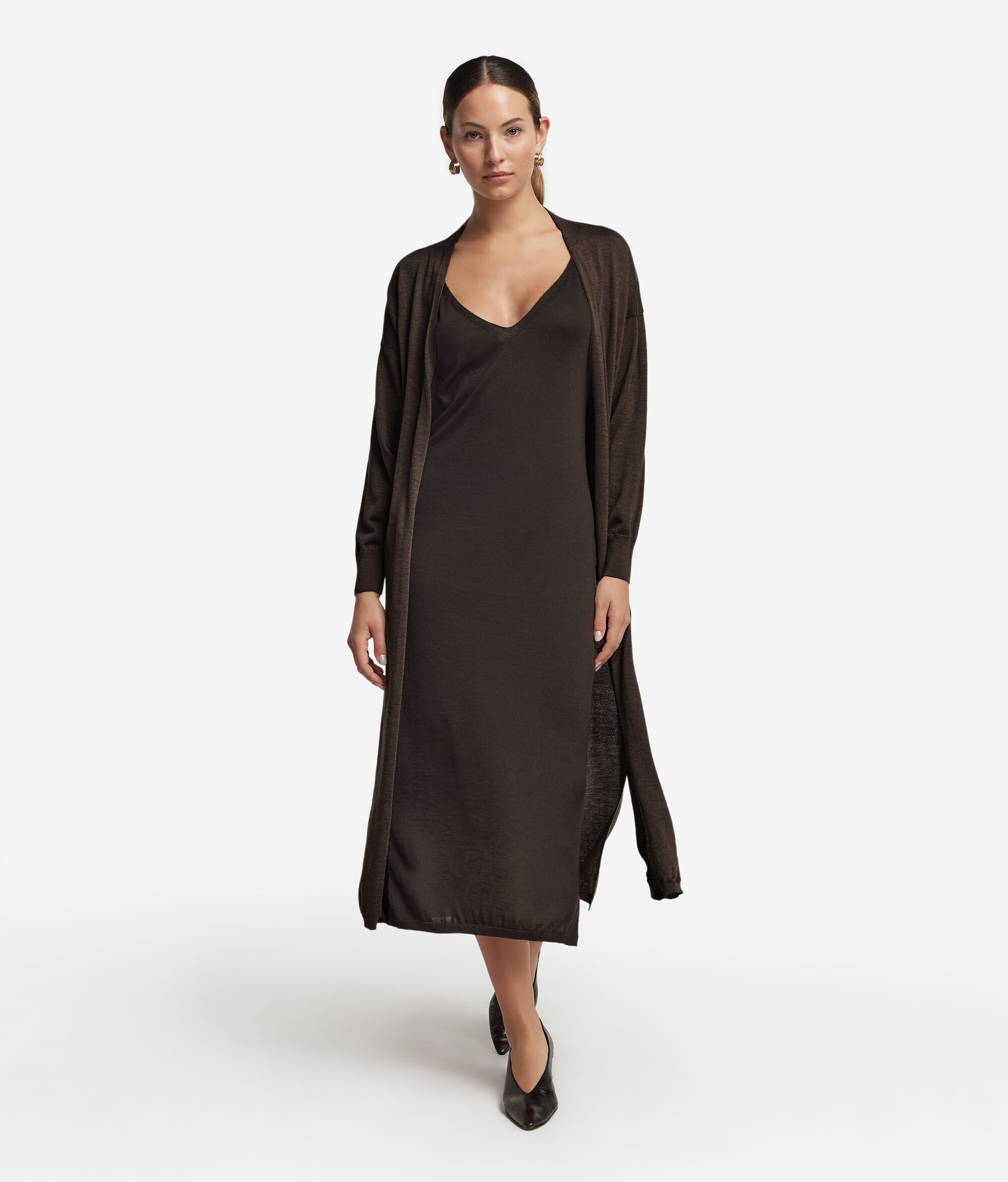 Vestido com Efeito Saiote em Ultrafine Cashmere