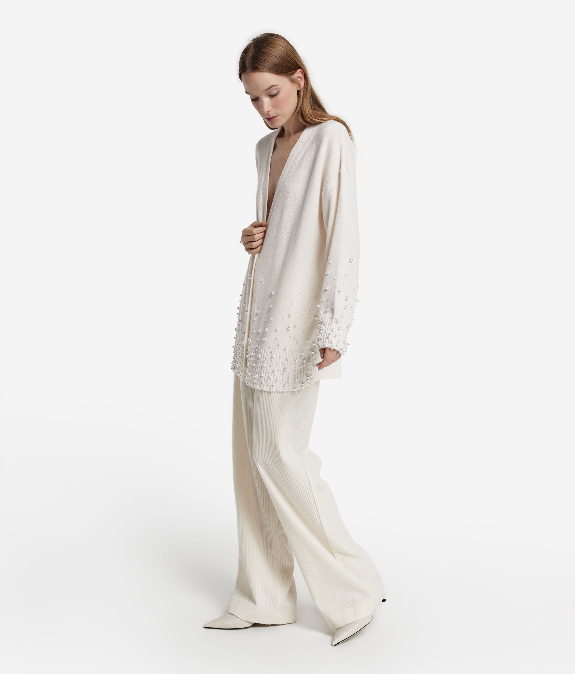 Ultrasoft Cashmere cardigan with beads