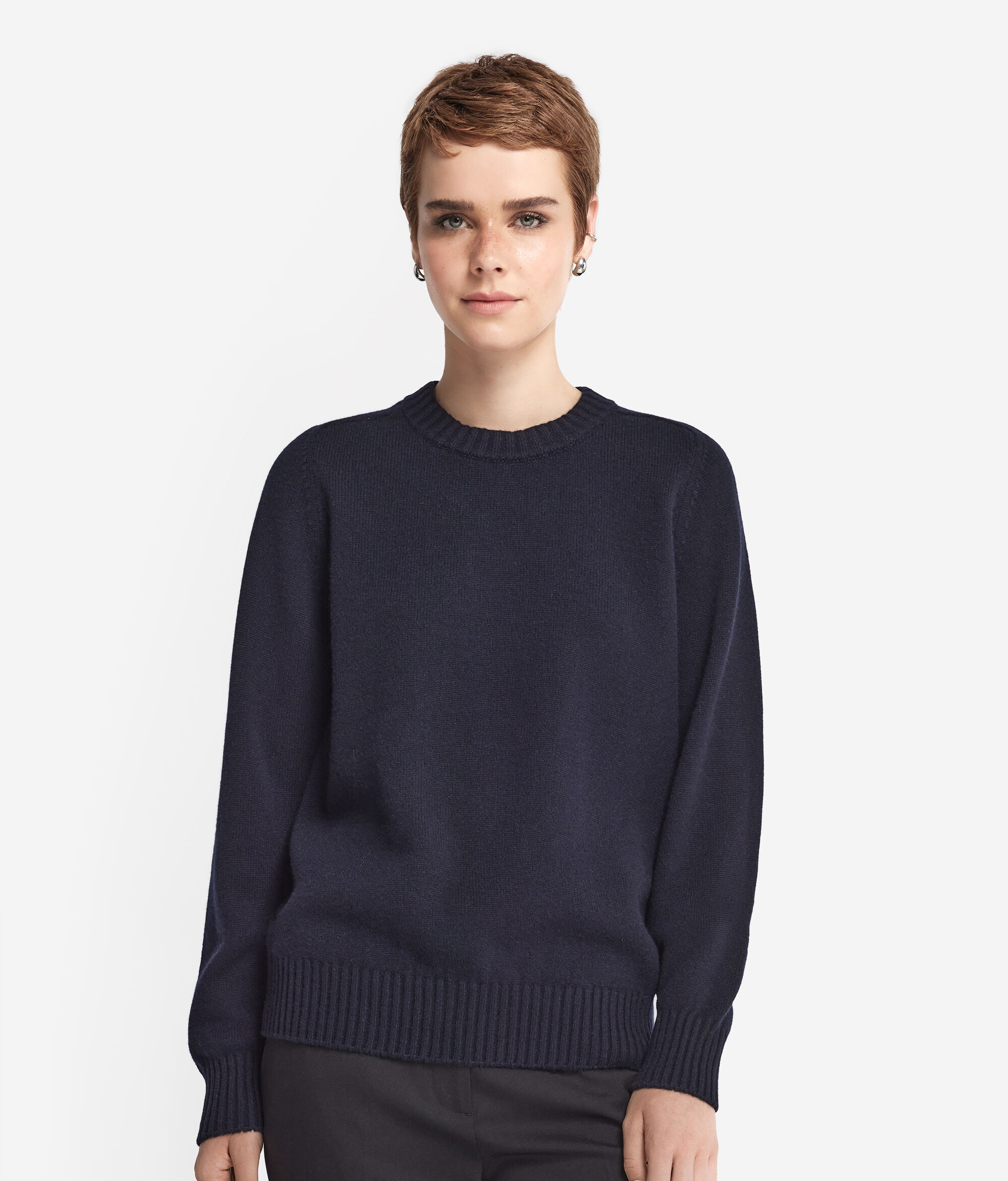 Ultrasoft Cashmere Crewneck Sweater with Set-in Sleeves