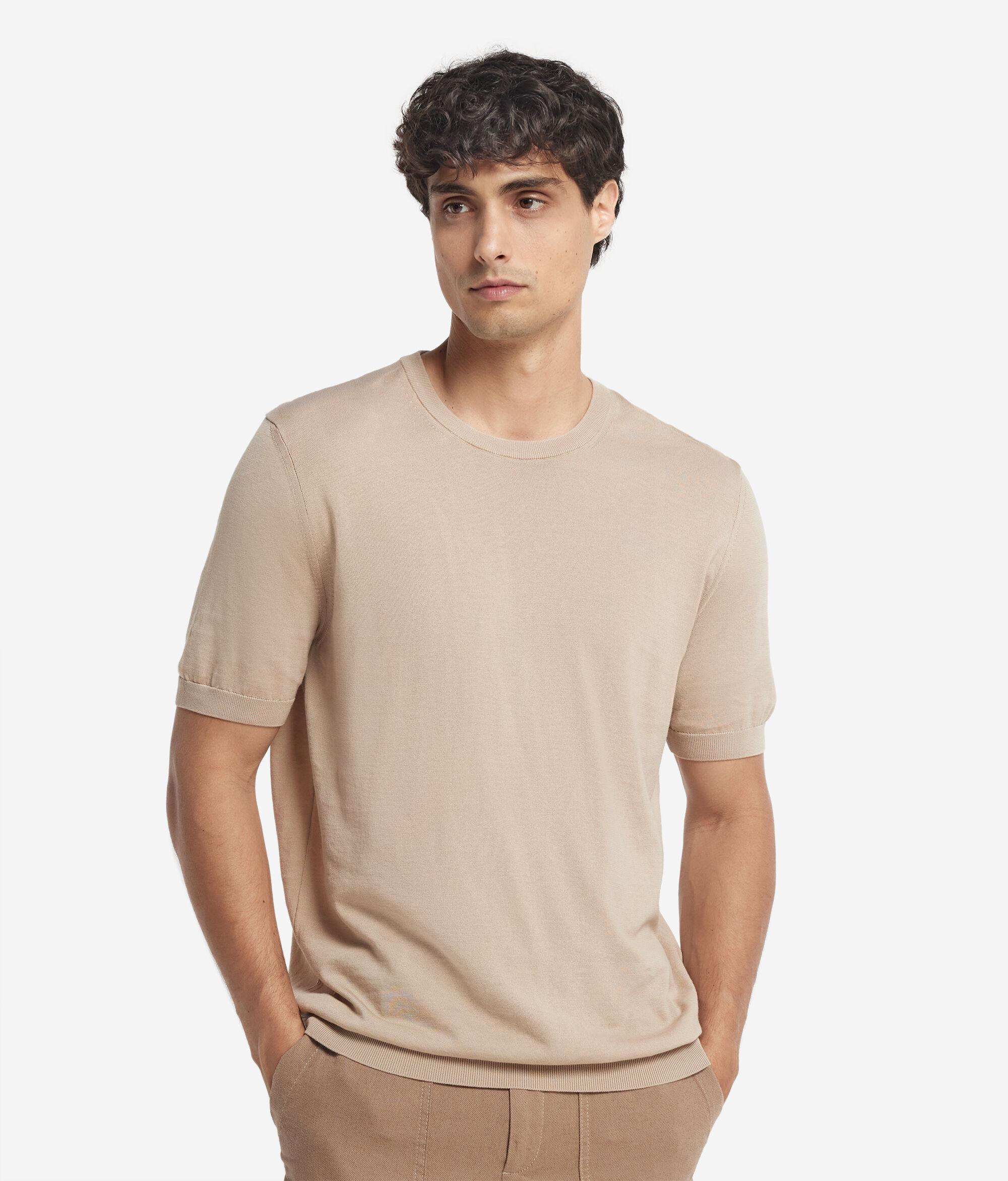 Κοντομάνικο T-Shirt με Στρογγυλή Λαιμόκοψη από Βαμβάκι Fresh