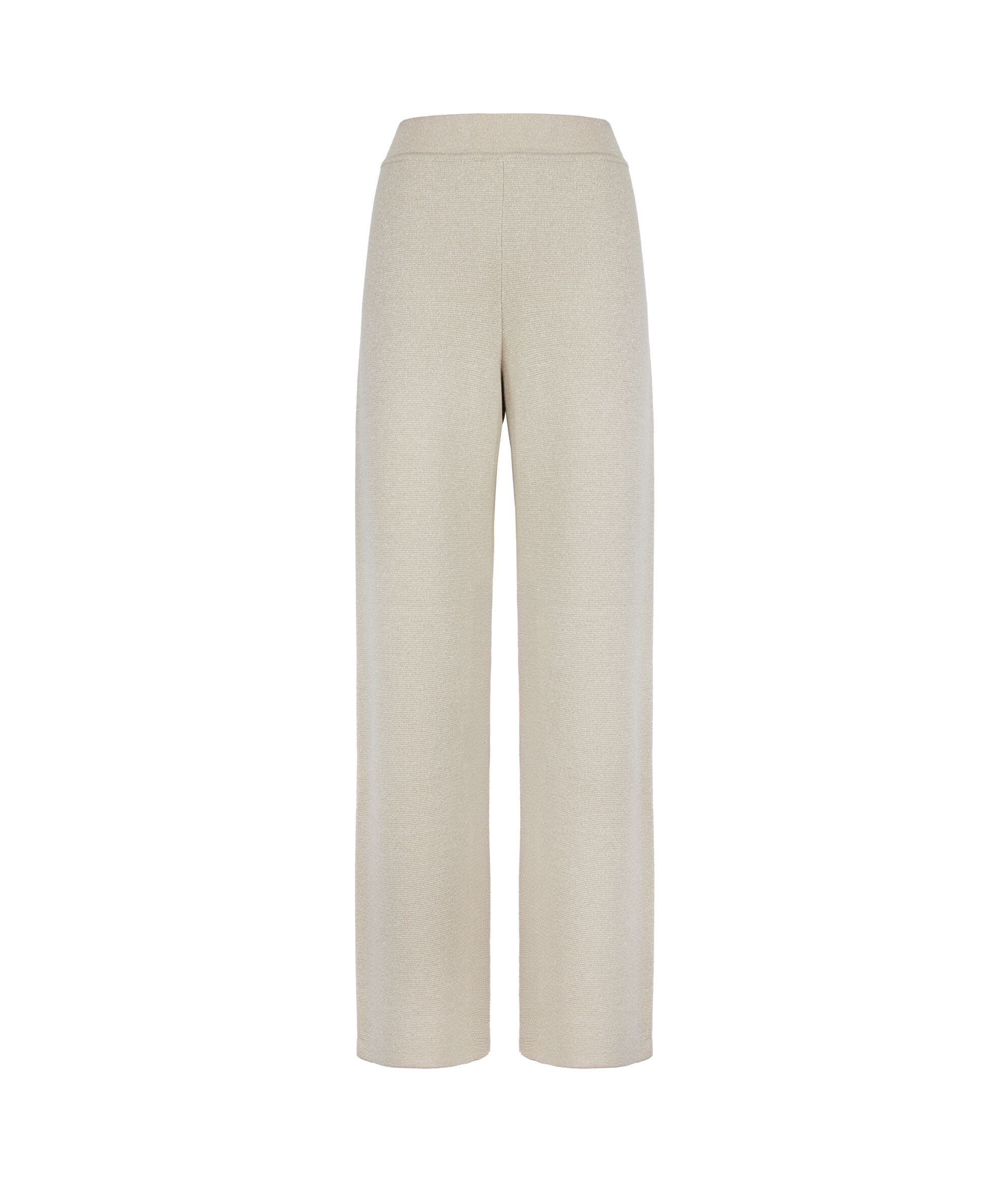 Palazzo trousers in lamé wool