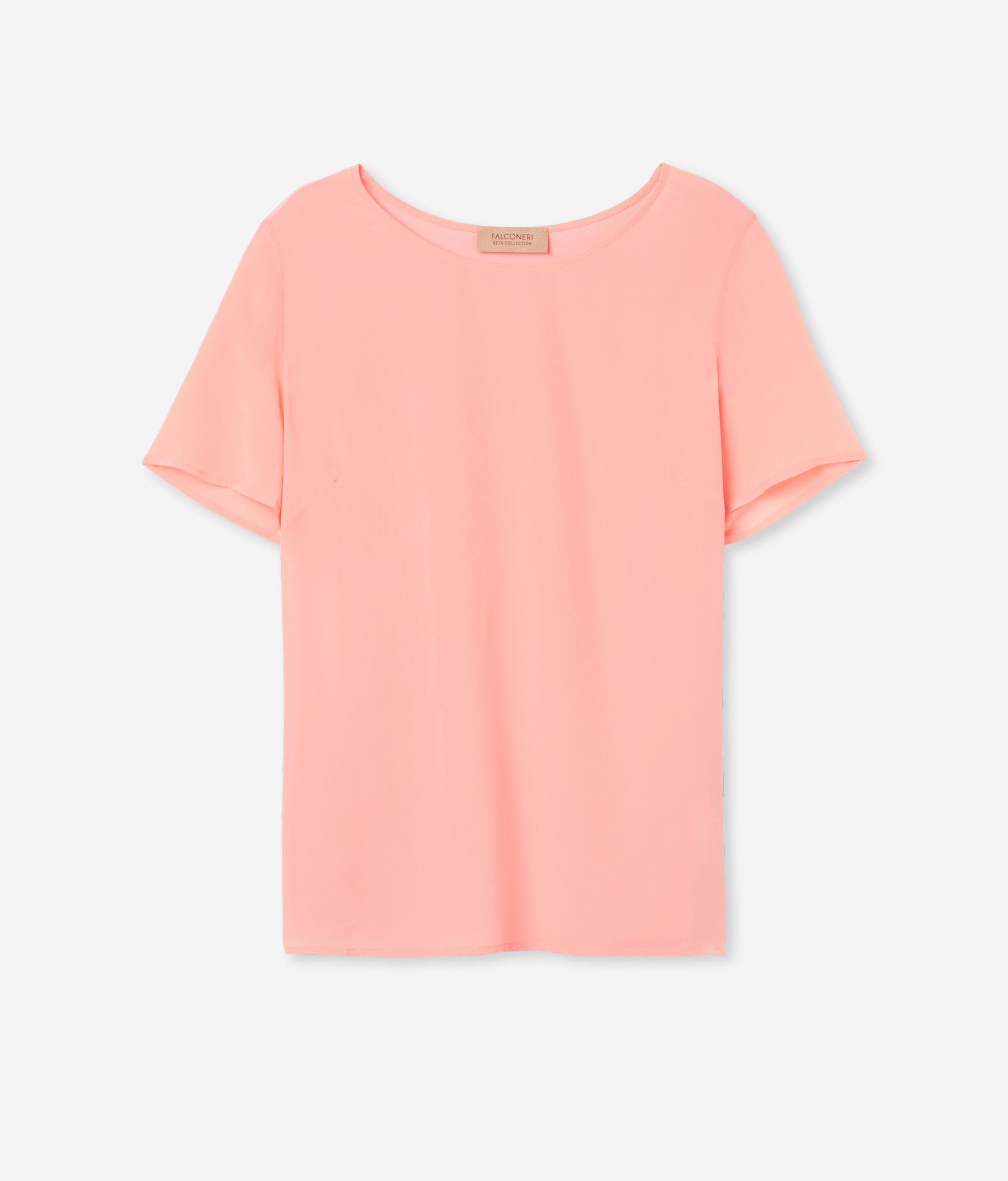 Round-Neck Silk T-Shirt