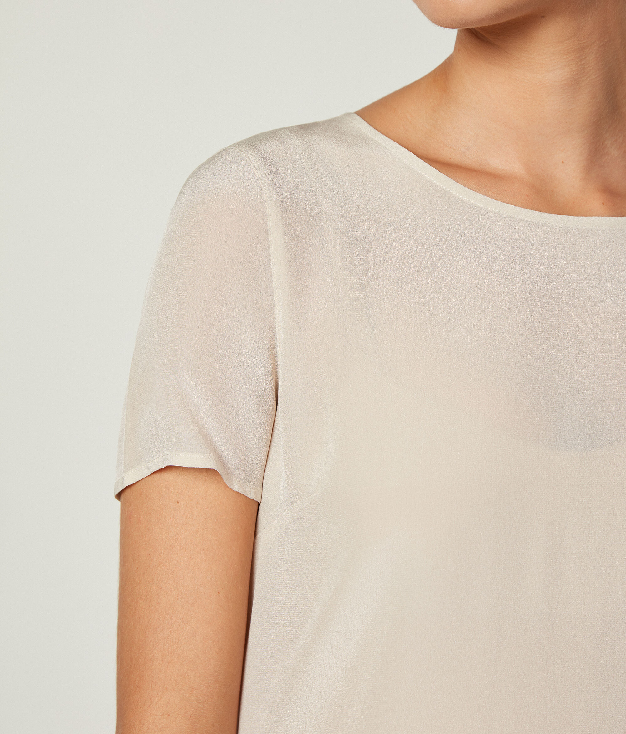 Rundhals-T-Shirt aus Seide