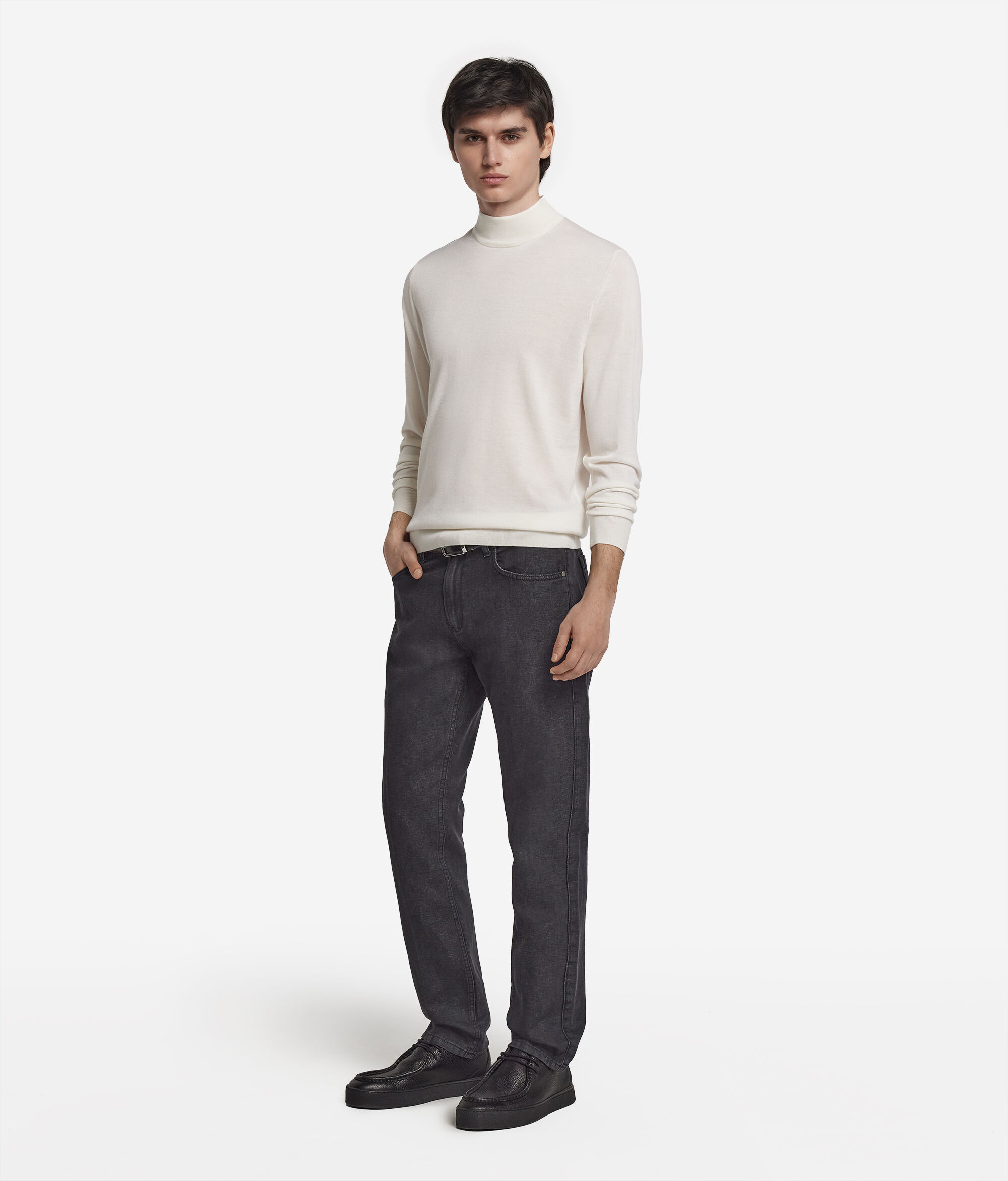 Μακρυμάνικη Μπλούζα από Cashmere με Ψηλό Γιακά