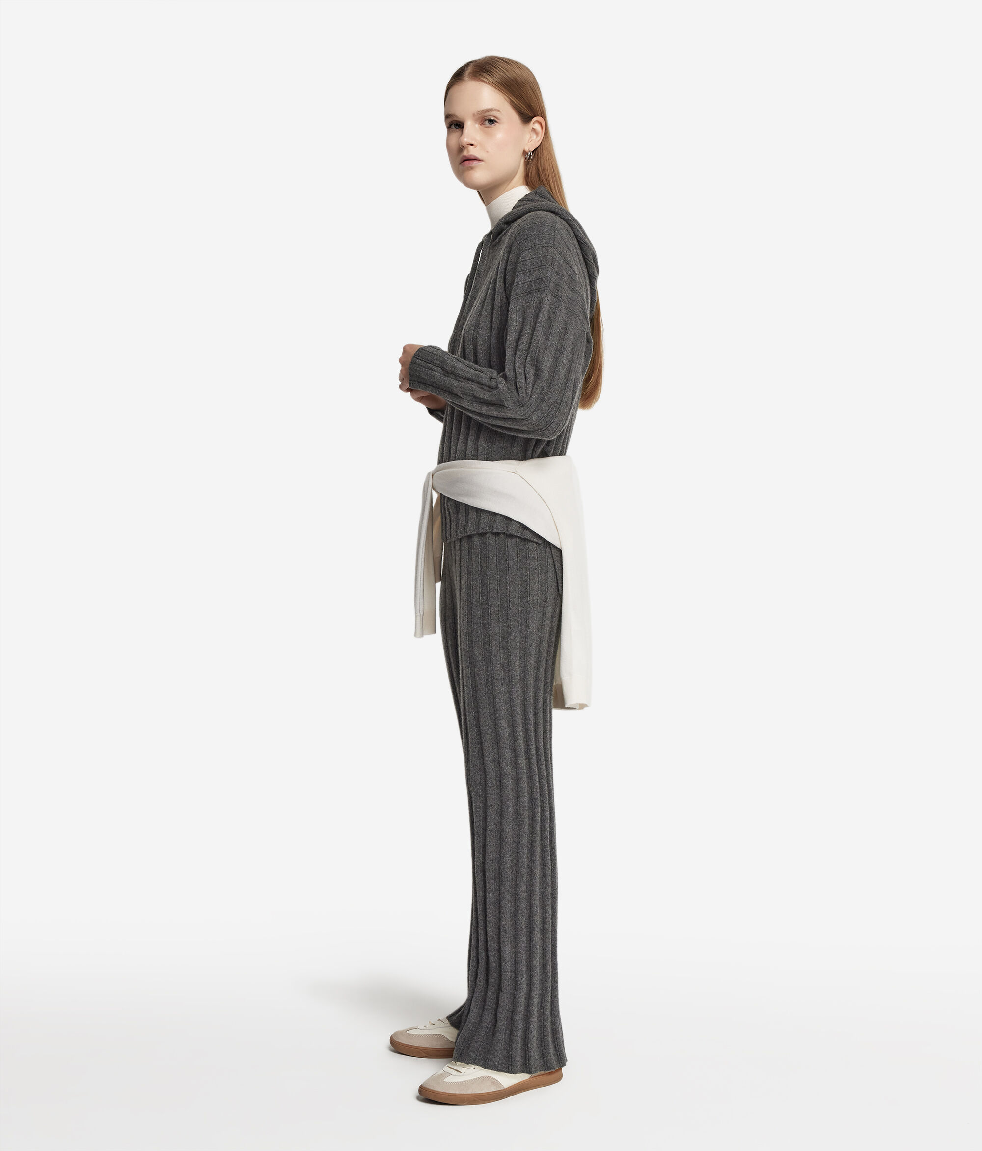Cashmere Ribbed Palazzo Pants