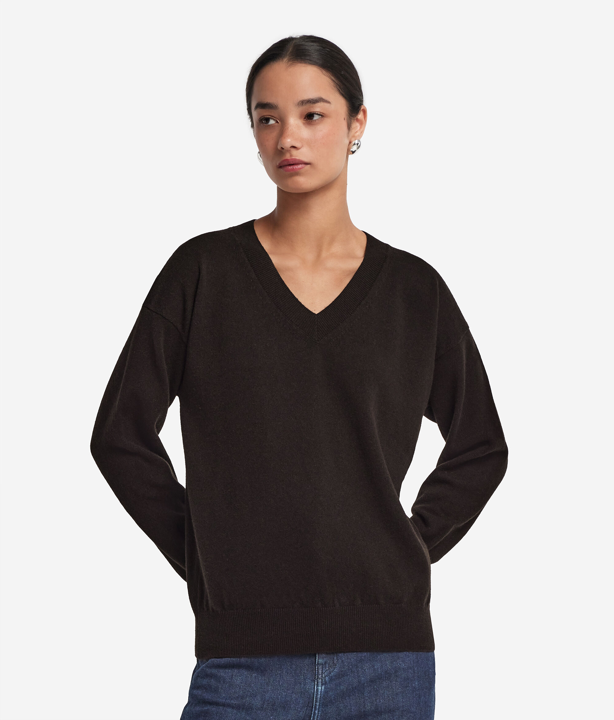 Sweter z dekoltem w serek z kaszmiru Ultrasoft