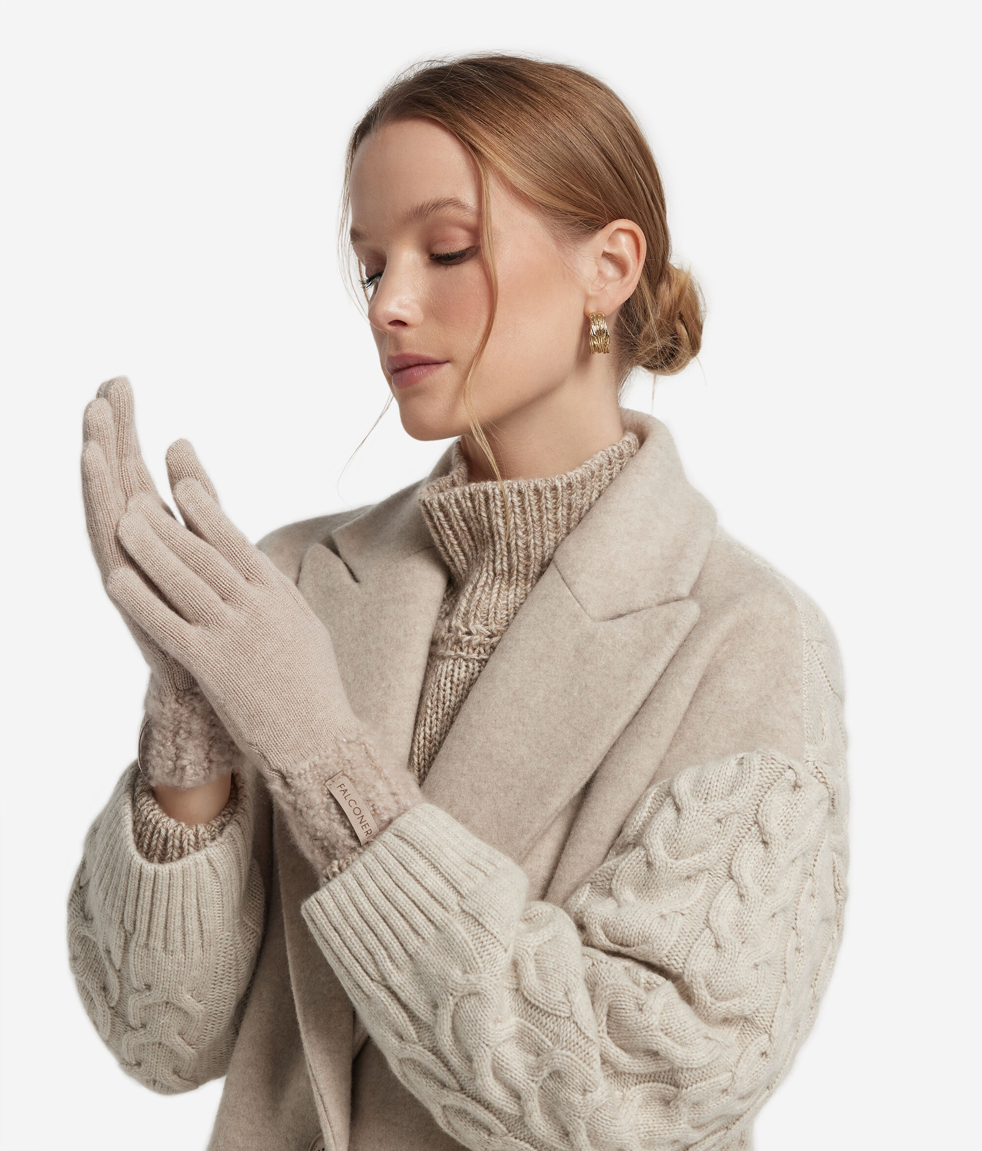 Handschuhe aus Kaschmir Ultrasoft und Bouclé