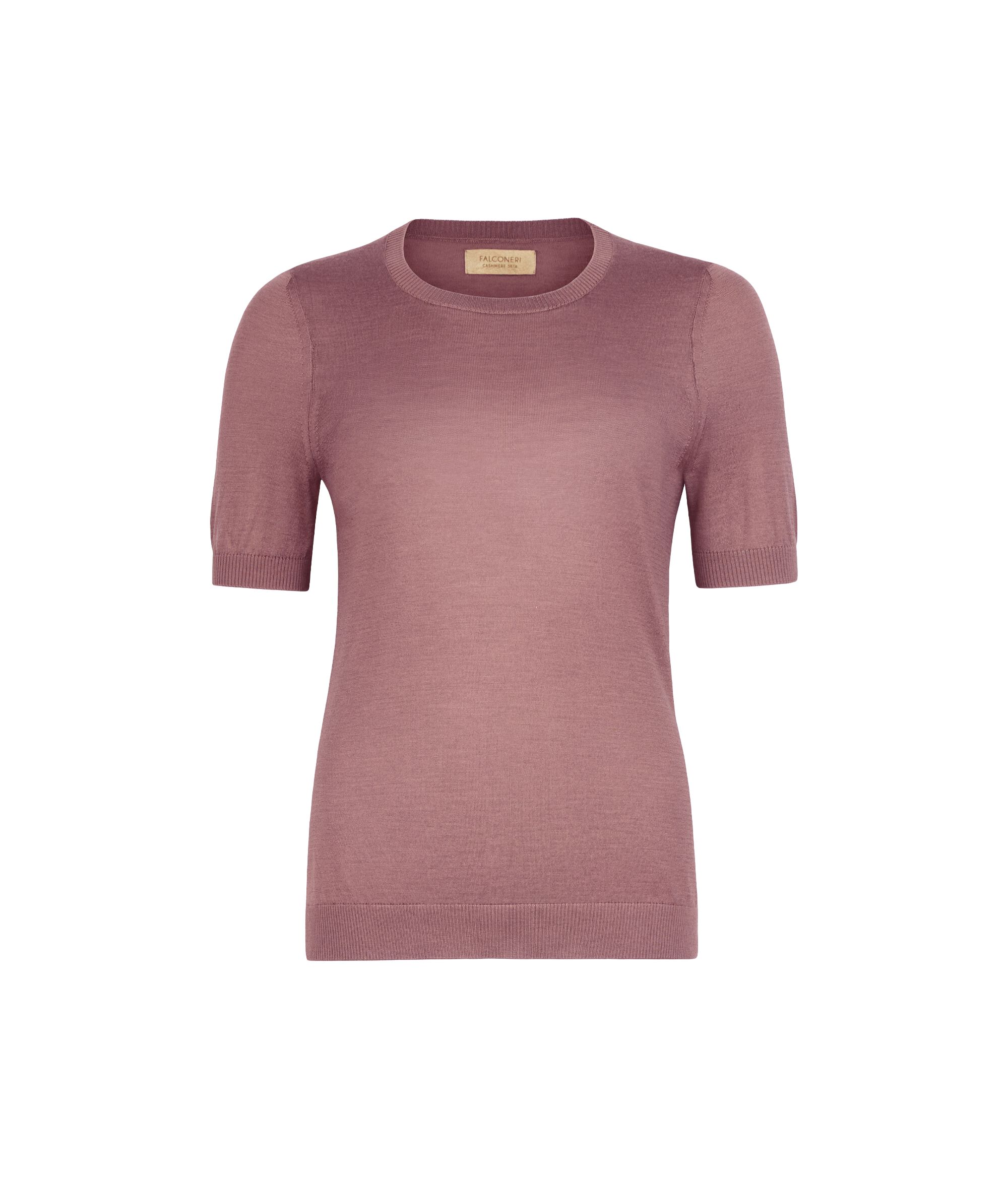 シルクファインカシミヤ 半袖クルーネック セーター