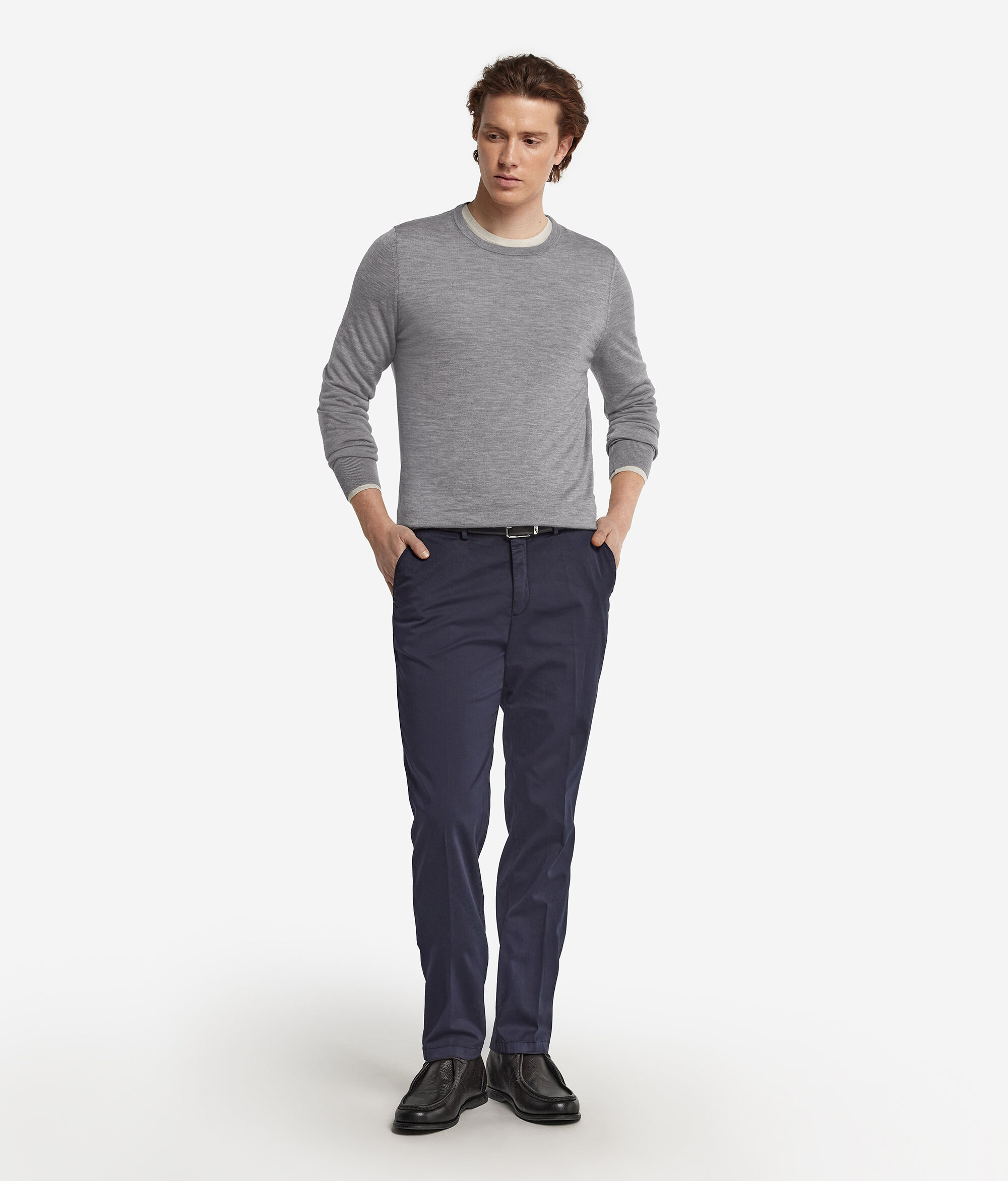 Jersey con cuello redondo de cashmere ultrafine