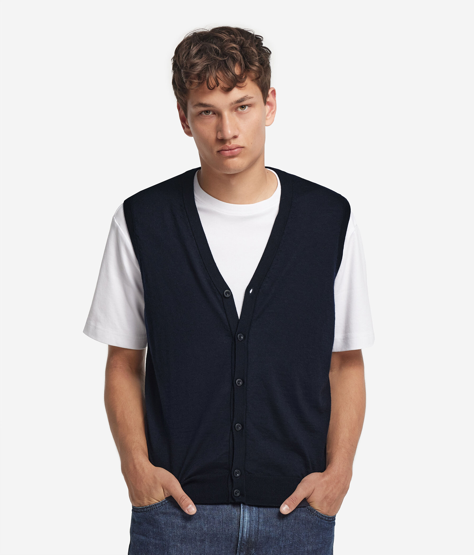 Gilet sans manches en cachemire ultra-fin