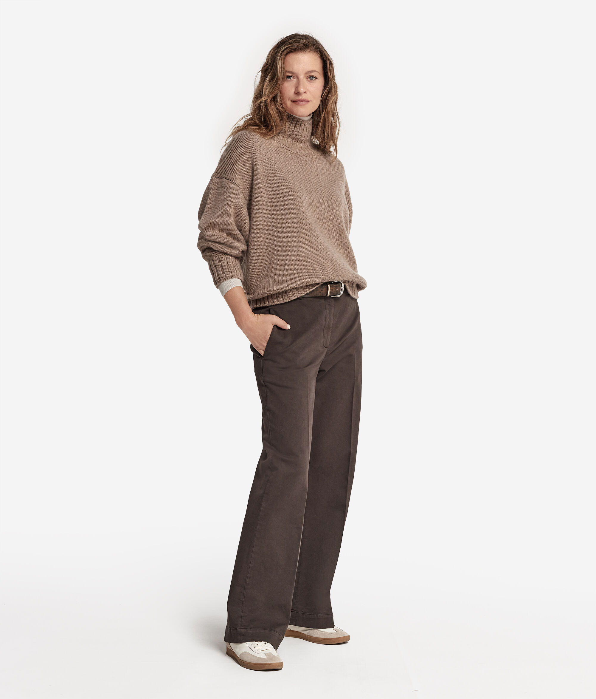 Cashmere Tricot Boat-Neck Style Sweater