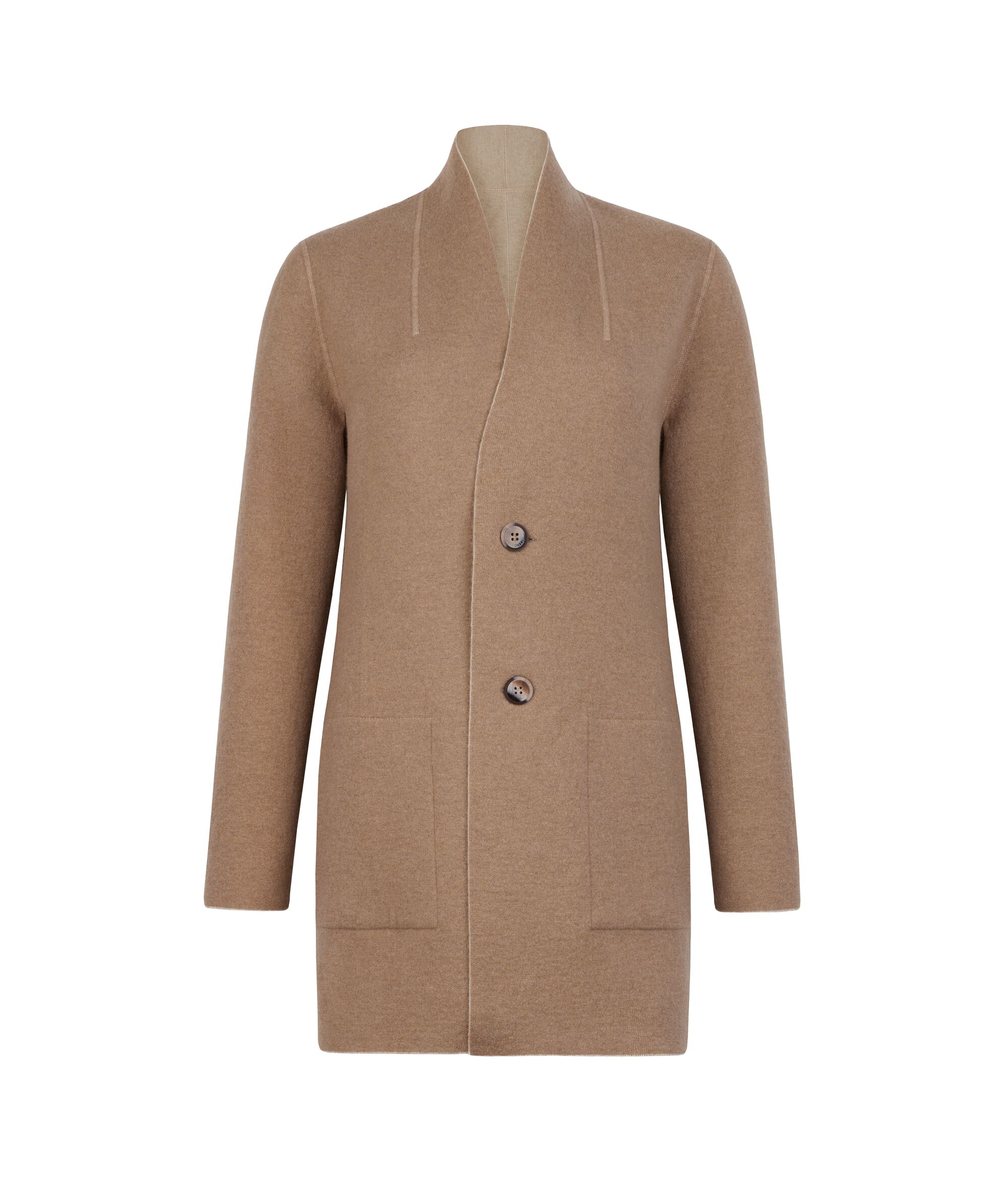 Abrigo reversible con botones de cashmere ultrasoft