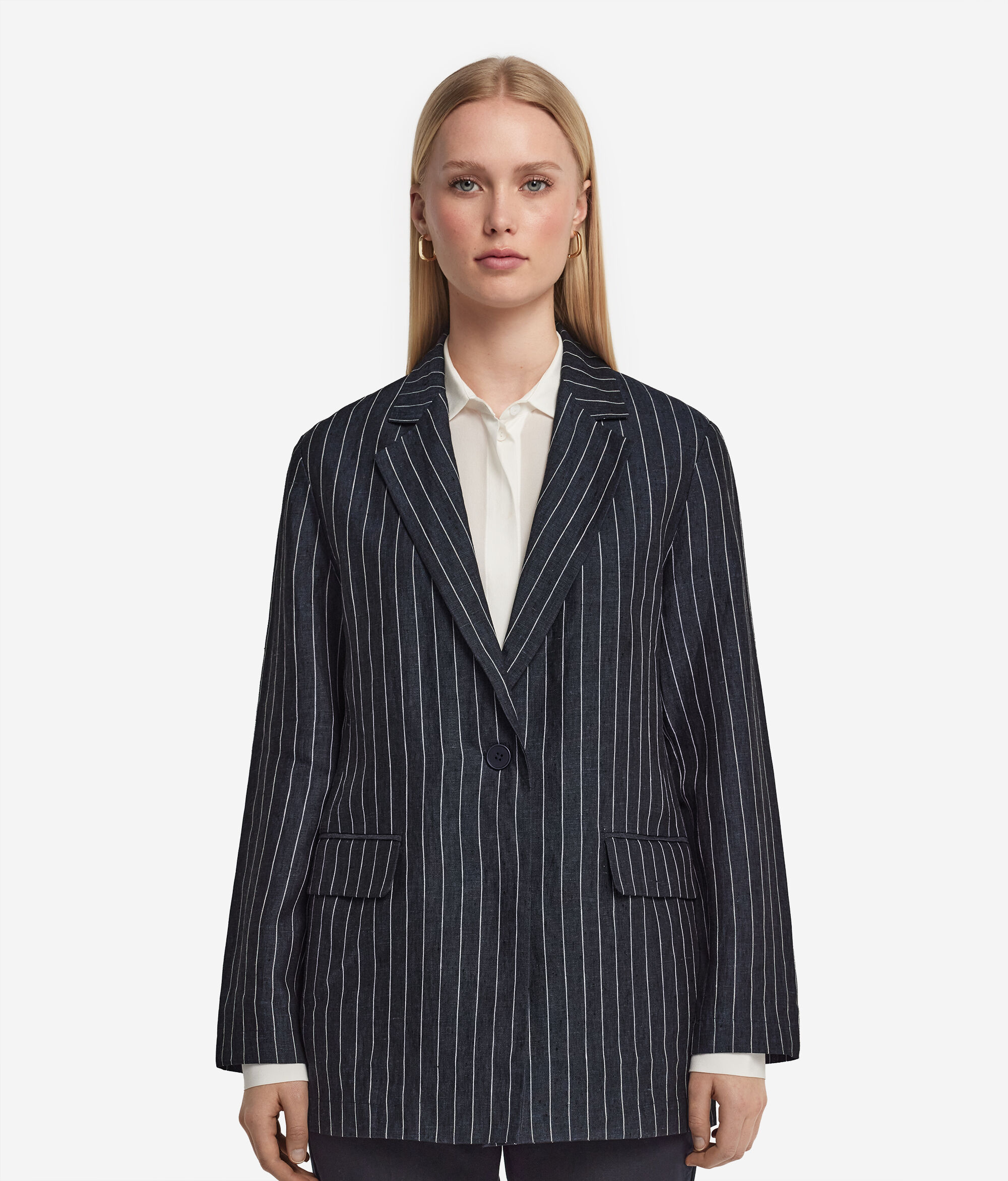 Pinstripe linen jacket