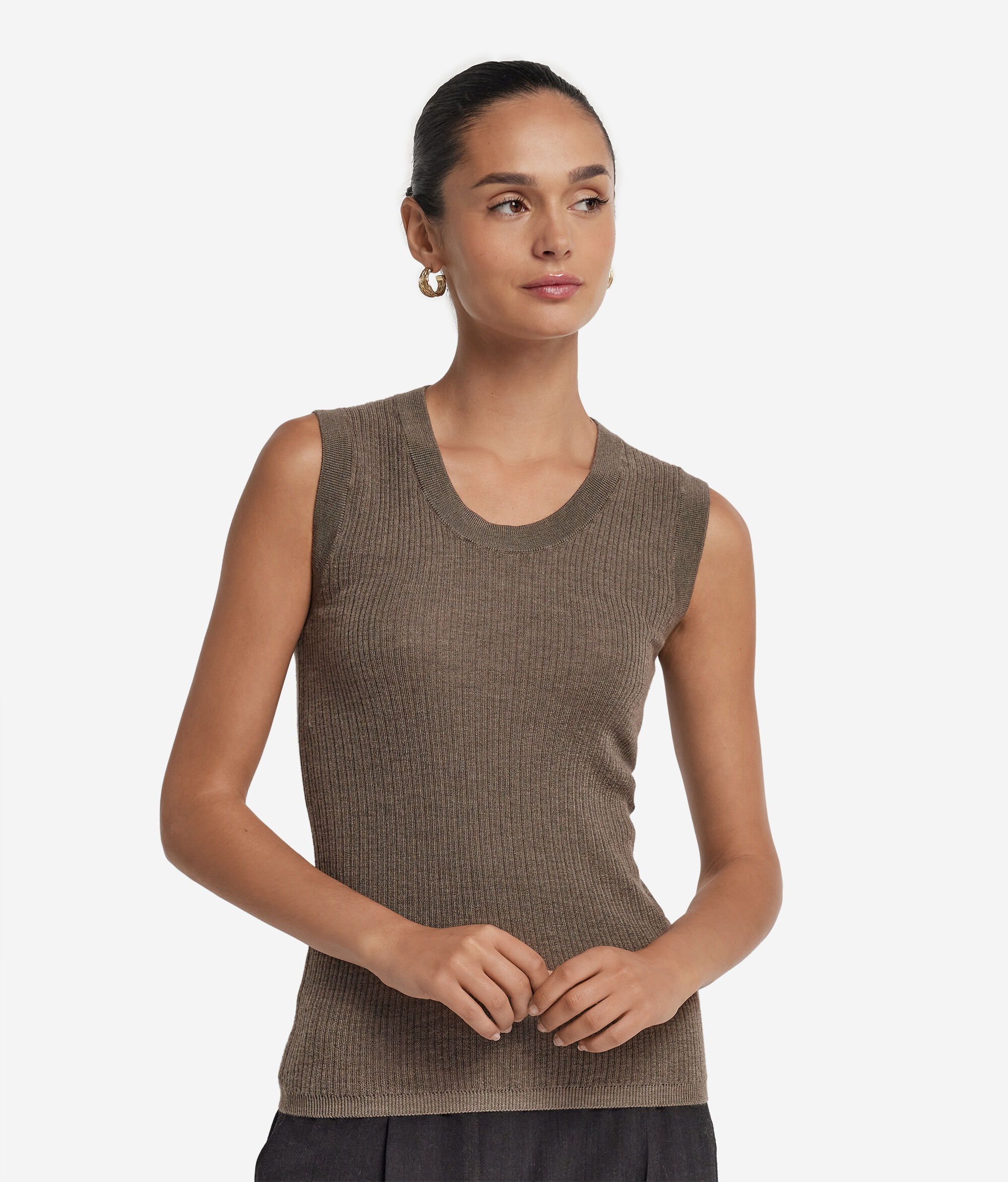 Armilla de canalé de Cashmere Ultrafine