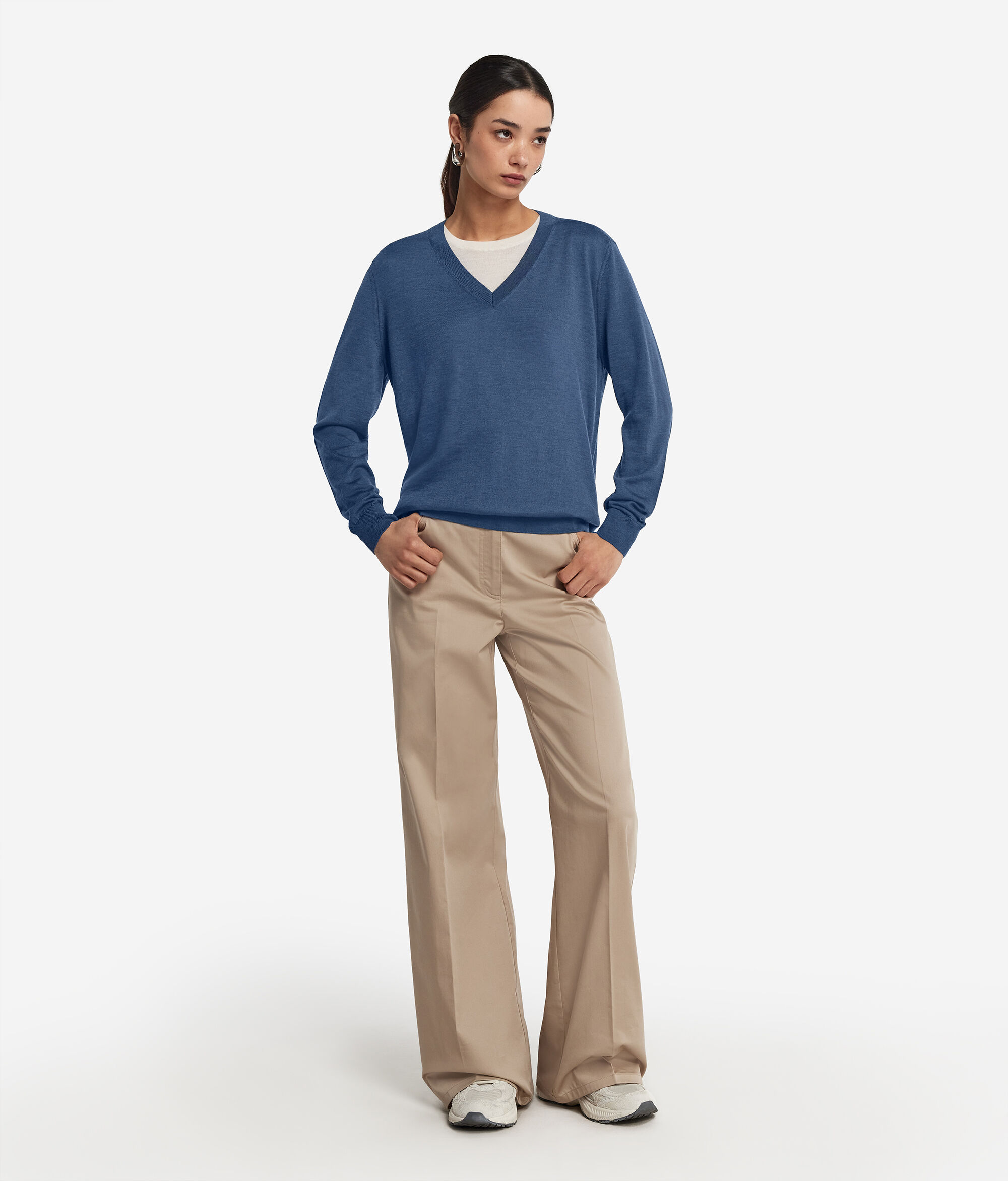 Pullover mit V-Ausschnitt aus Kaschmir Ultrafine