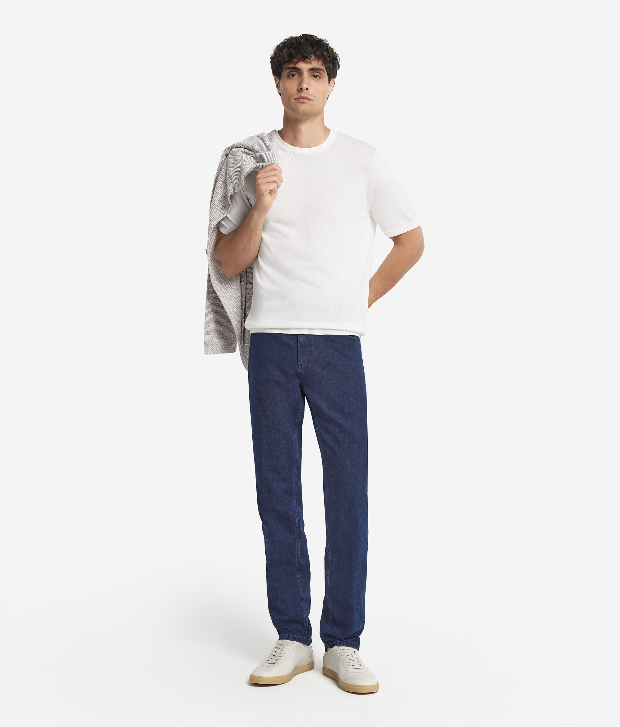 Short-Sleeved Silk and Cotton T-Shirt