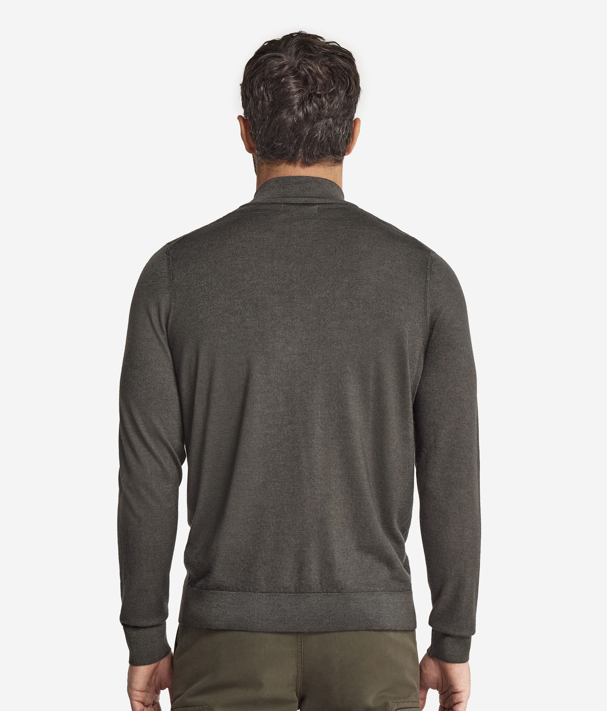 Cardigan con Zip in Cashmere