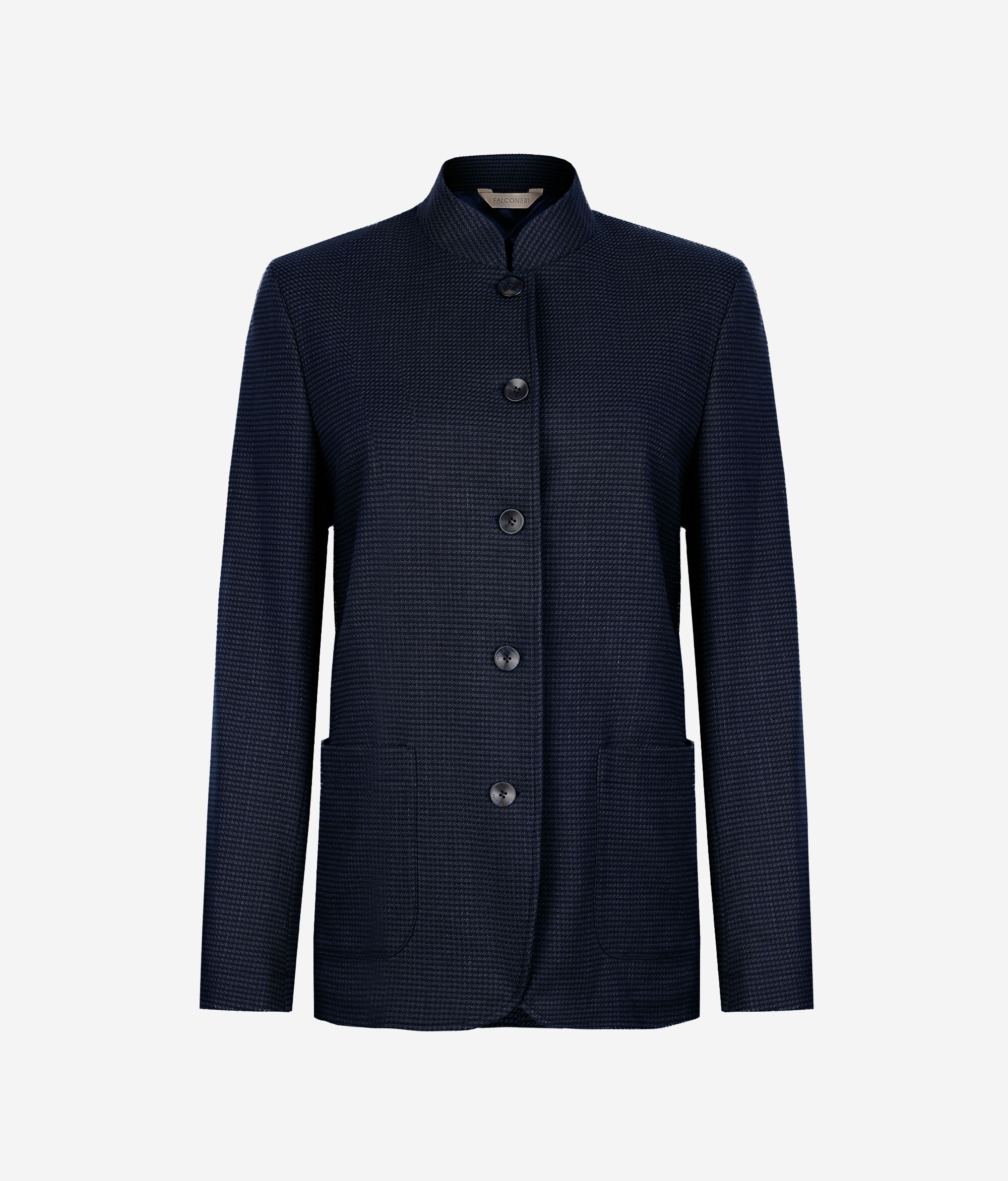 Chaqueta pata de gallo en cashmere y seda