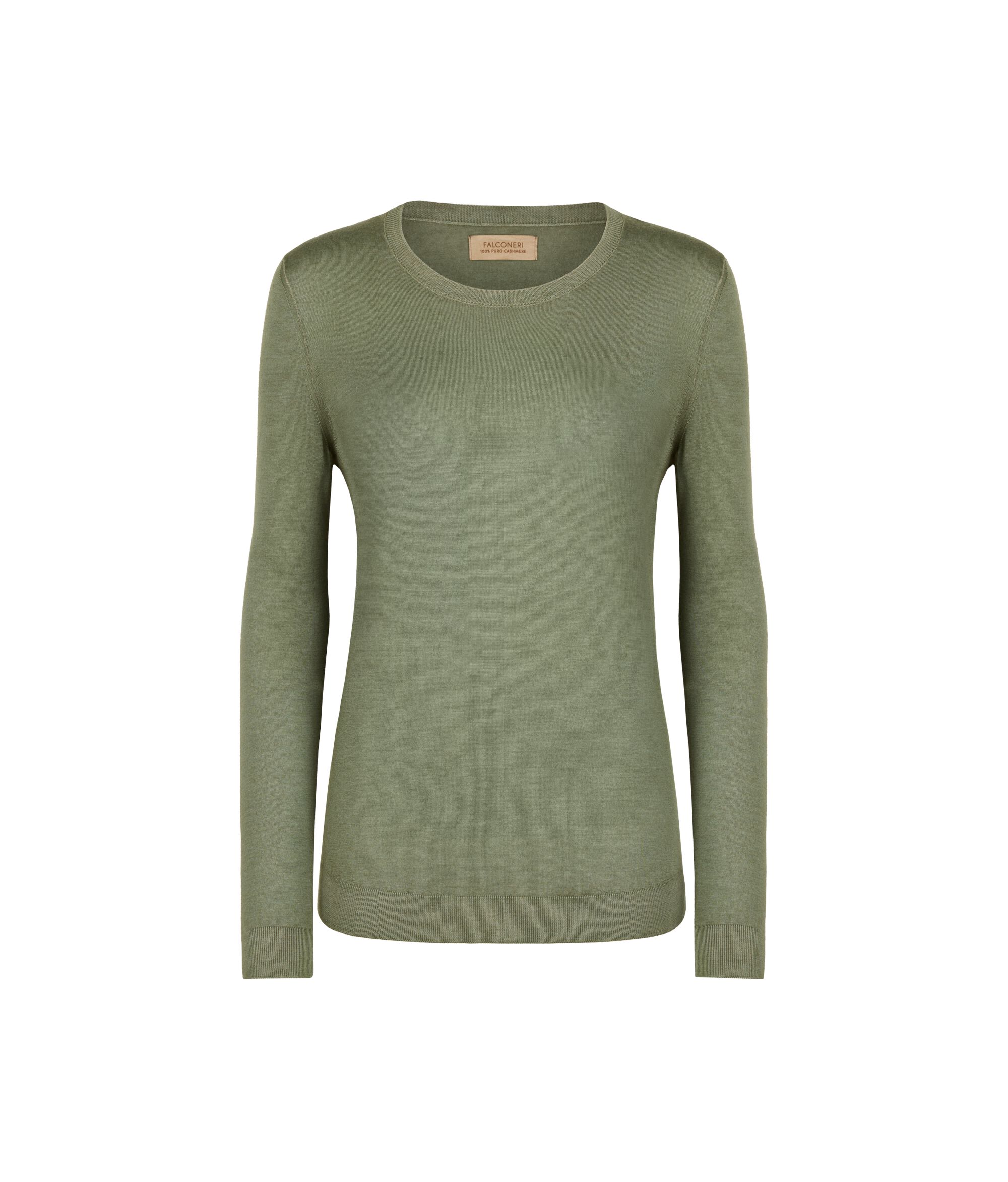 Jersey con cuello redondo de cashmere ultrafine