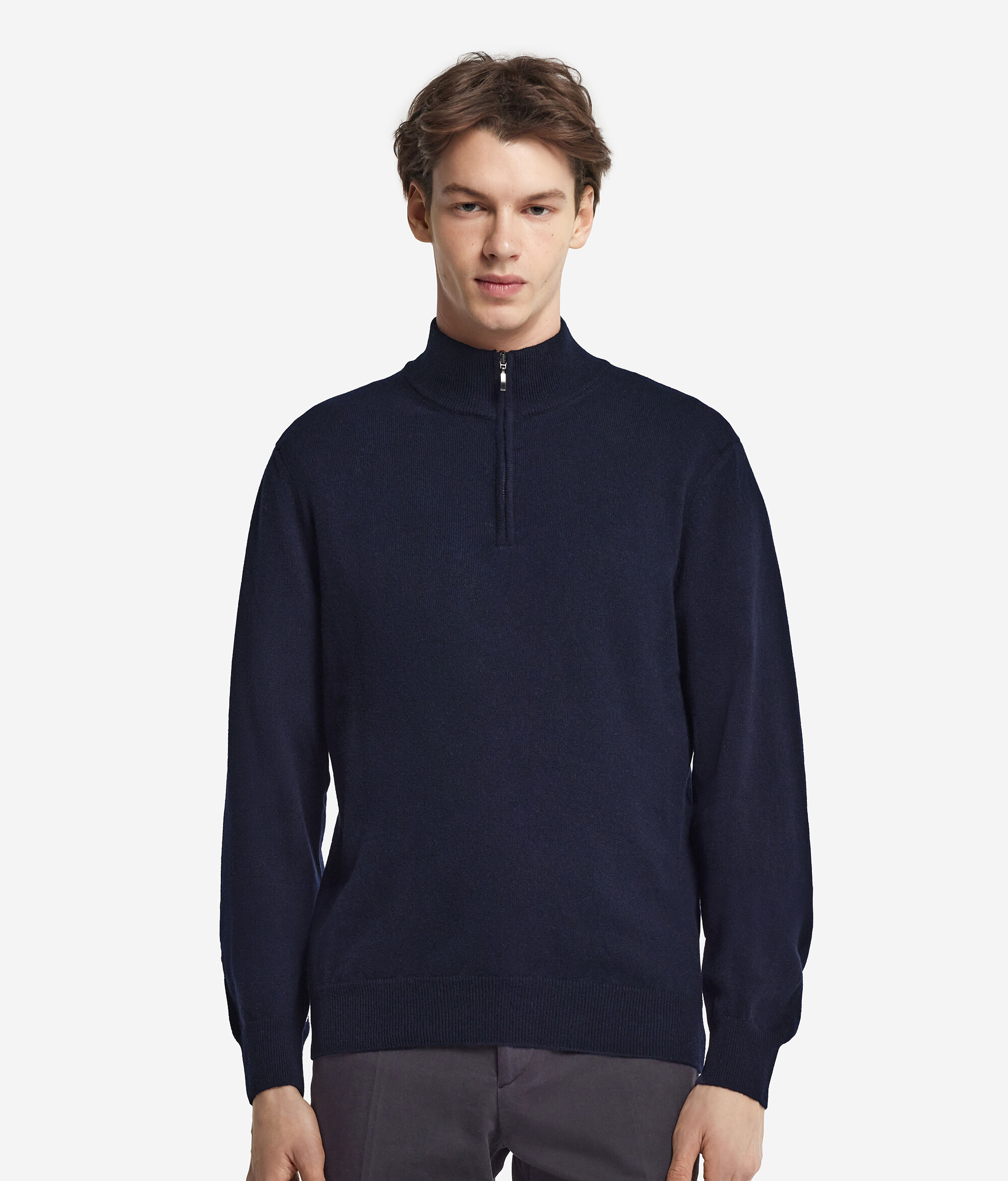Ultrasoft Cashmere Half-Zip Funnel-Neck Jumper