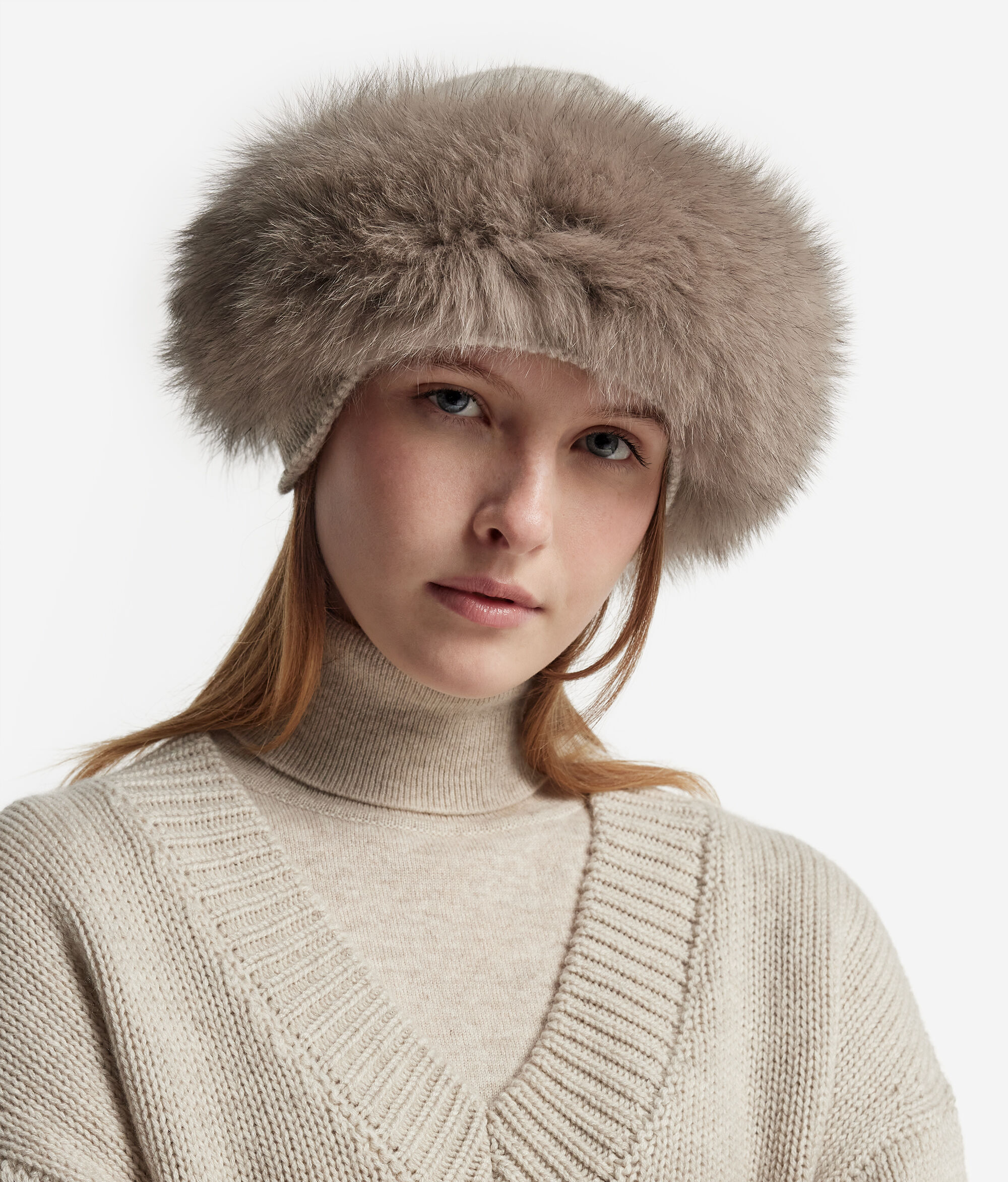 Cashmere and Fur Cossack Hat