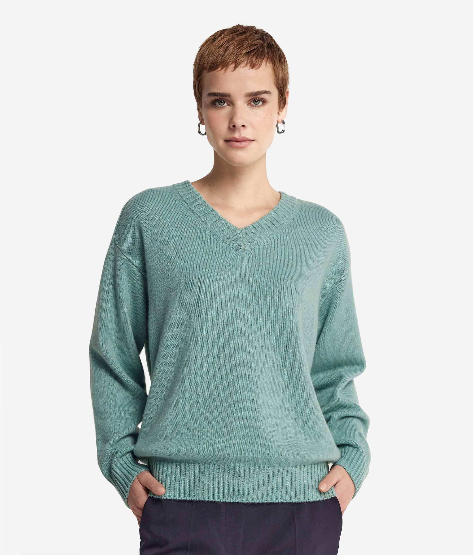 Ultrasoft Cashmere V-Neck Jumper with Set-In Sleeves