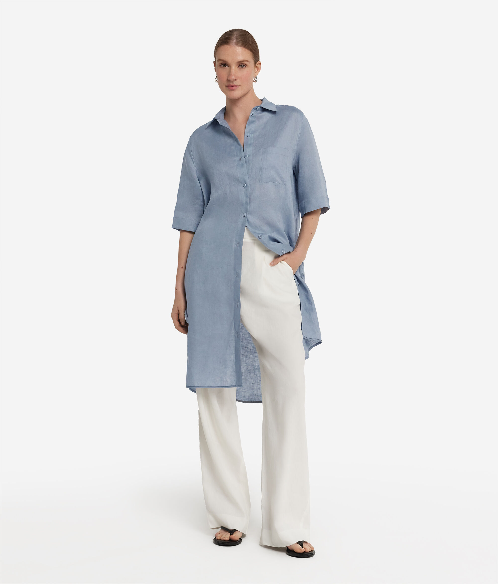 Robe chemisier en lin