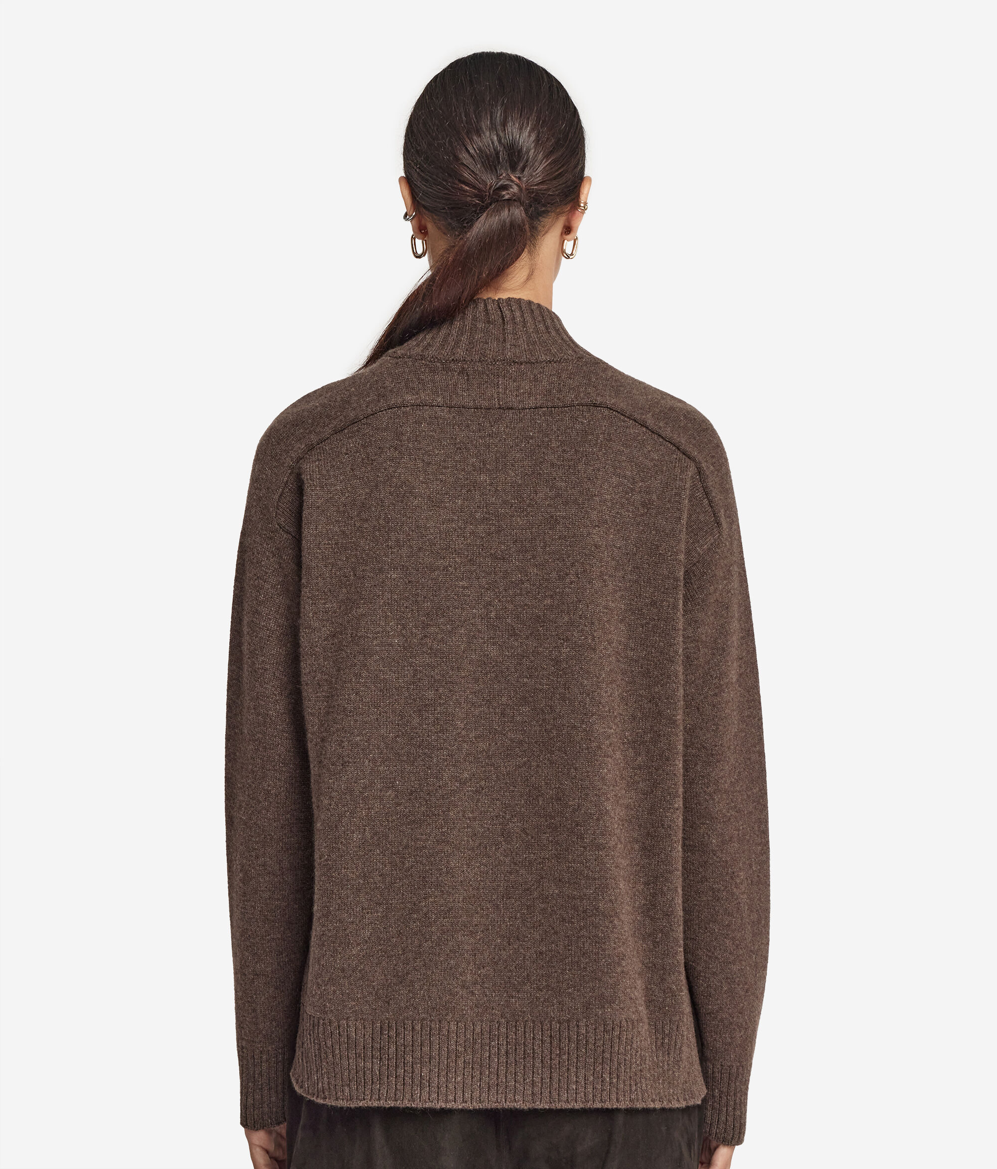 Stehkragenpullover aus Kaschmir Ultrasoft mit Sattelschulter