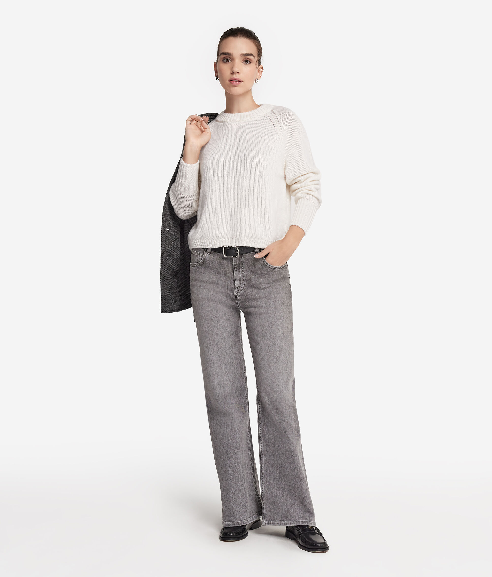 Round-Neck Cashmere Tricot Jumper