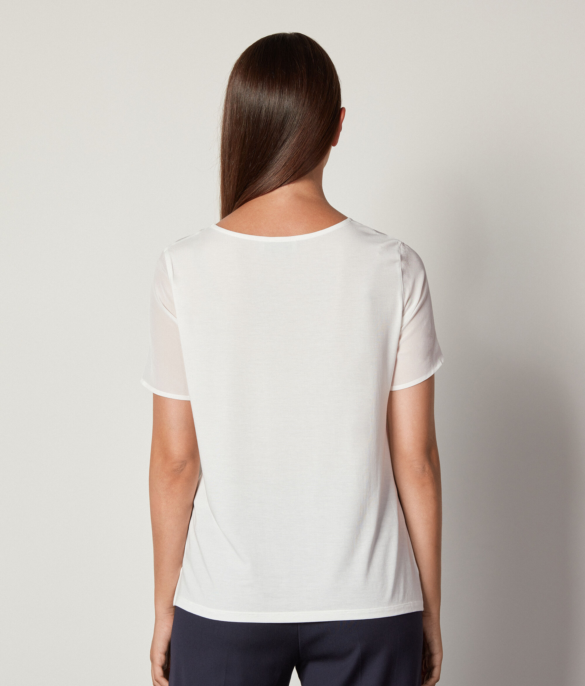 Rundhals-T-Shirt aus Seide