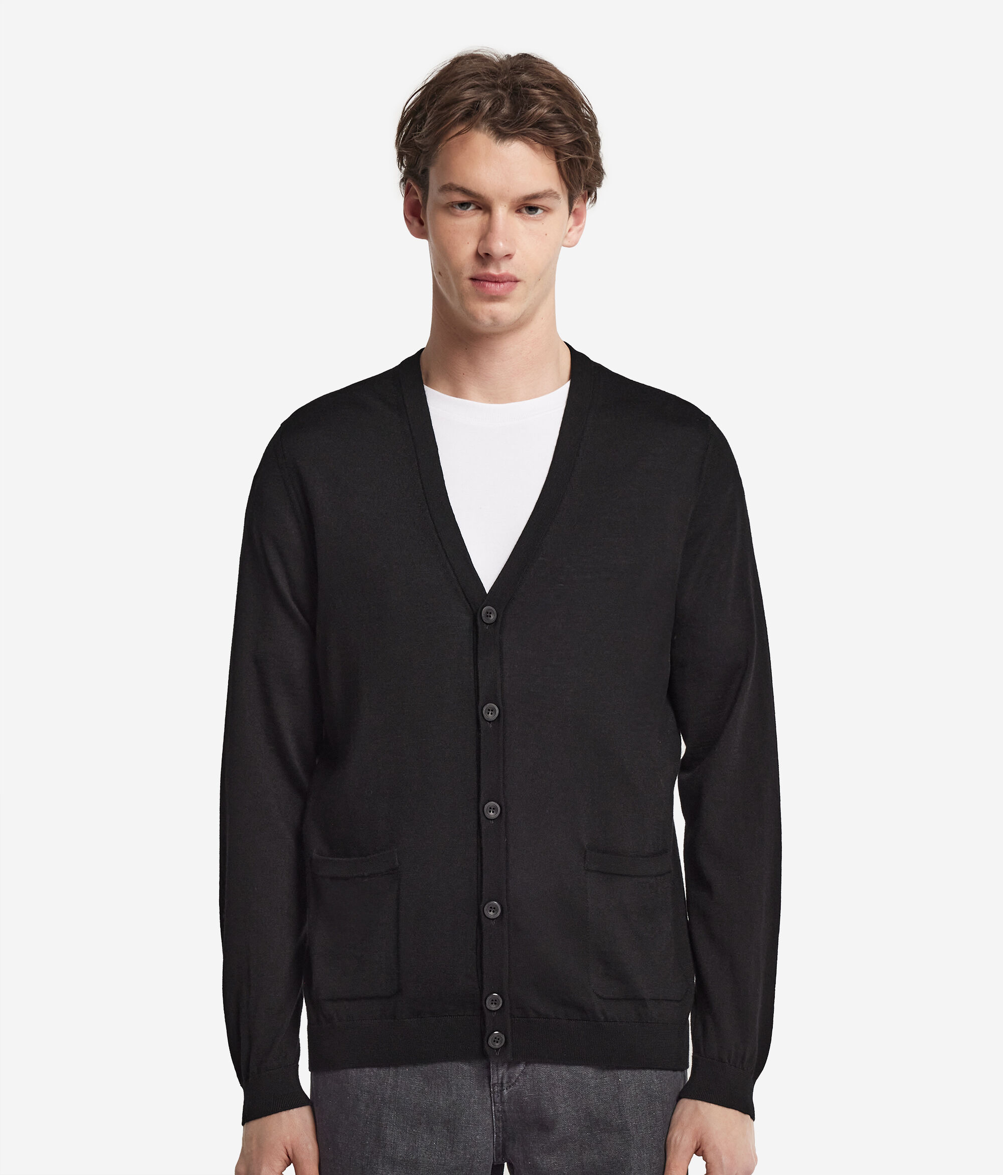 Cardigan con Bottoni in Cashmere