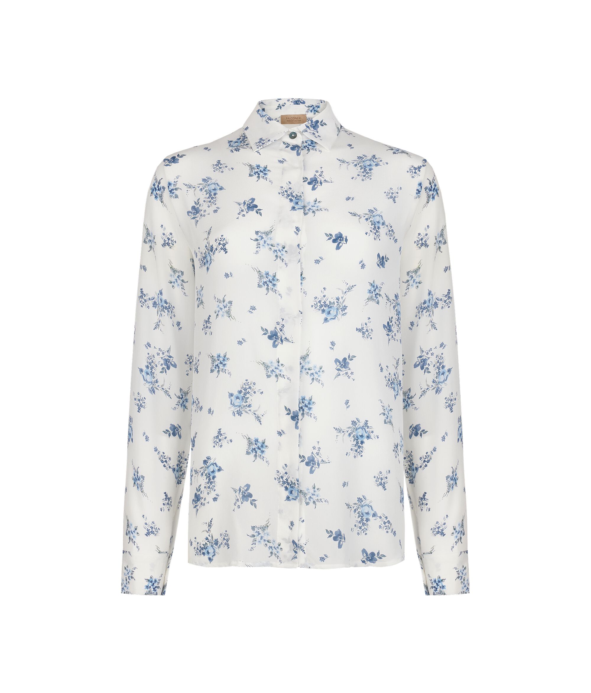 Camicia con Colletto in Seta Stampata