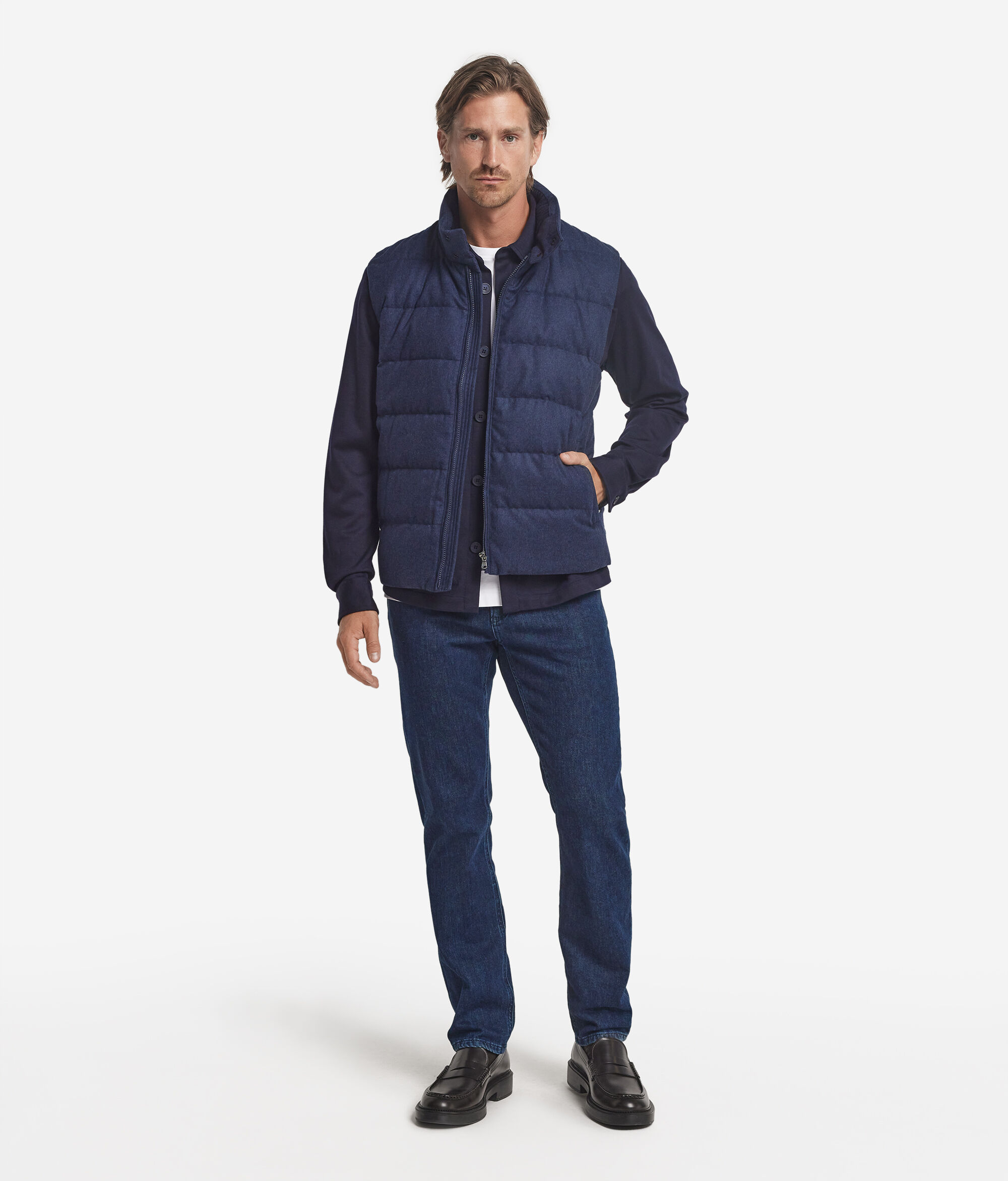 Cashmere and silk down vest