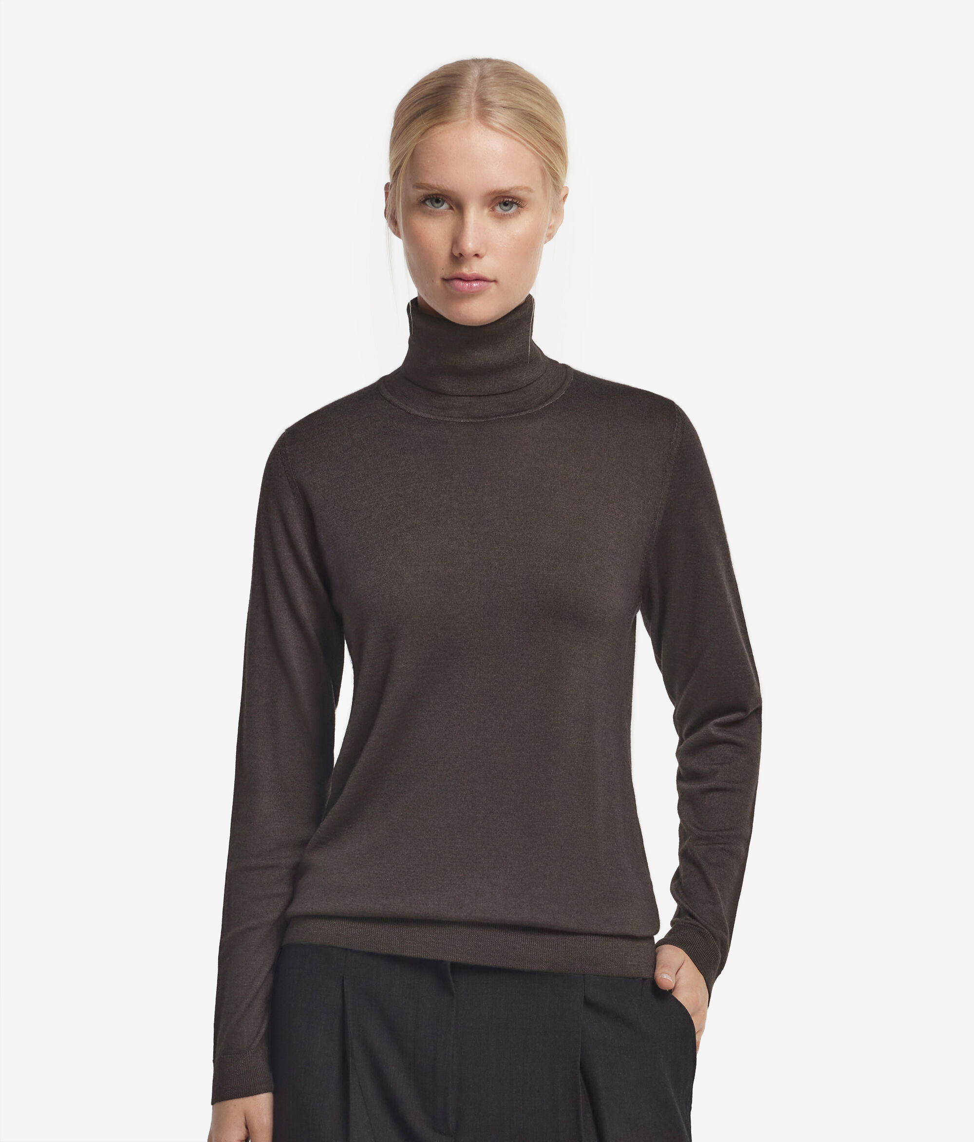 Col roulé femme en cachemire ultra-fin