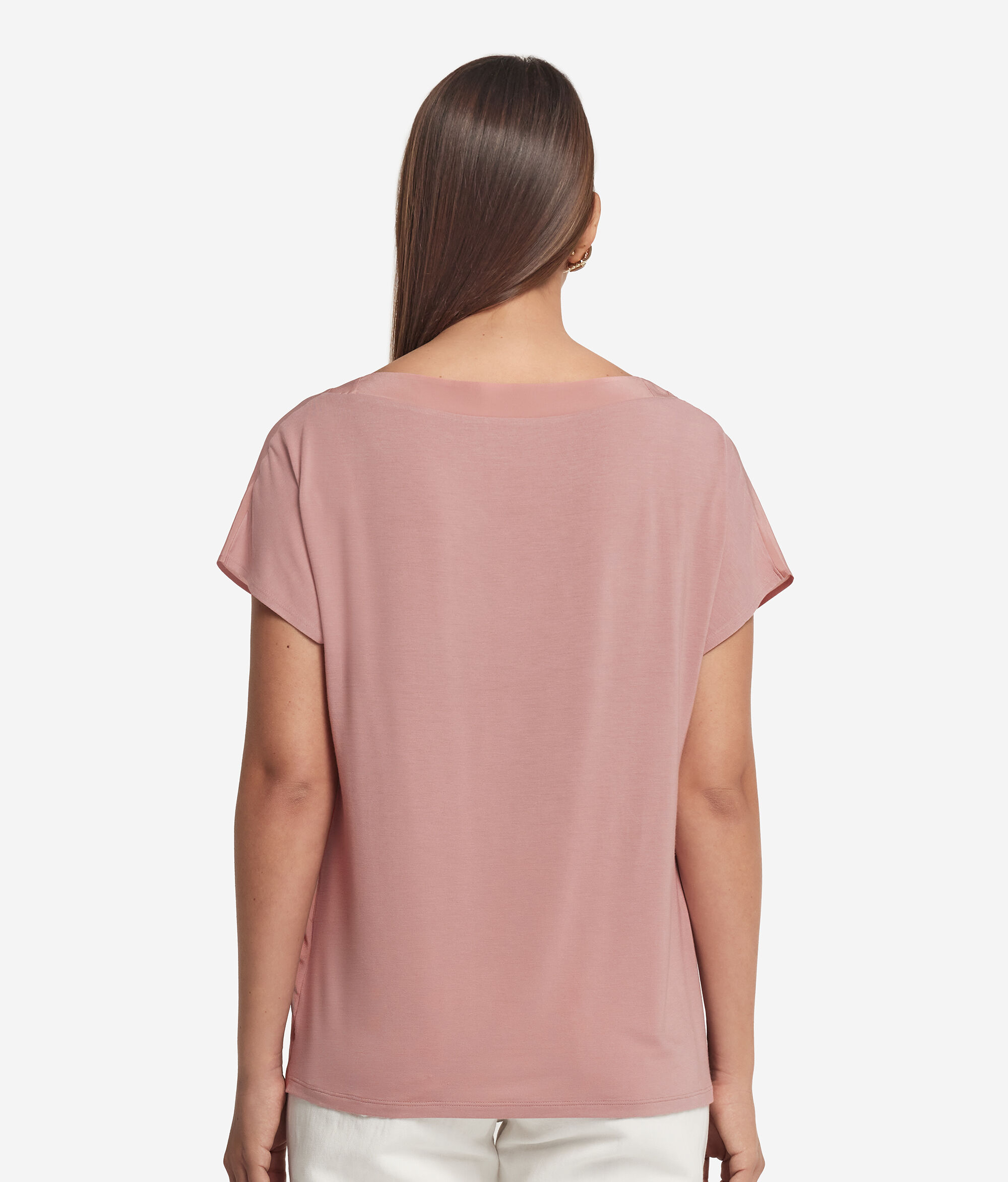 Silk V-Neck Kimono T-Shirt