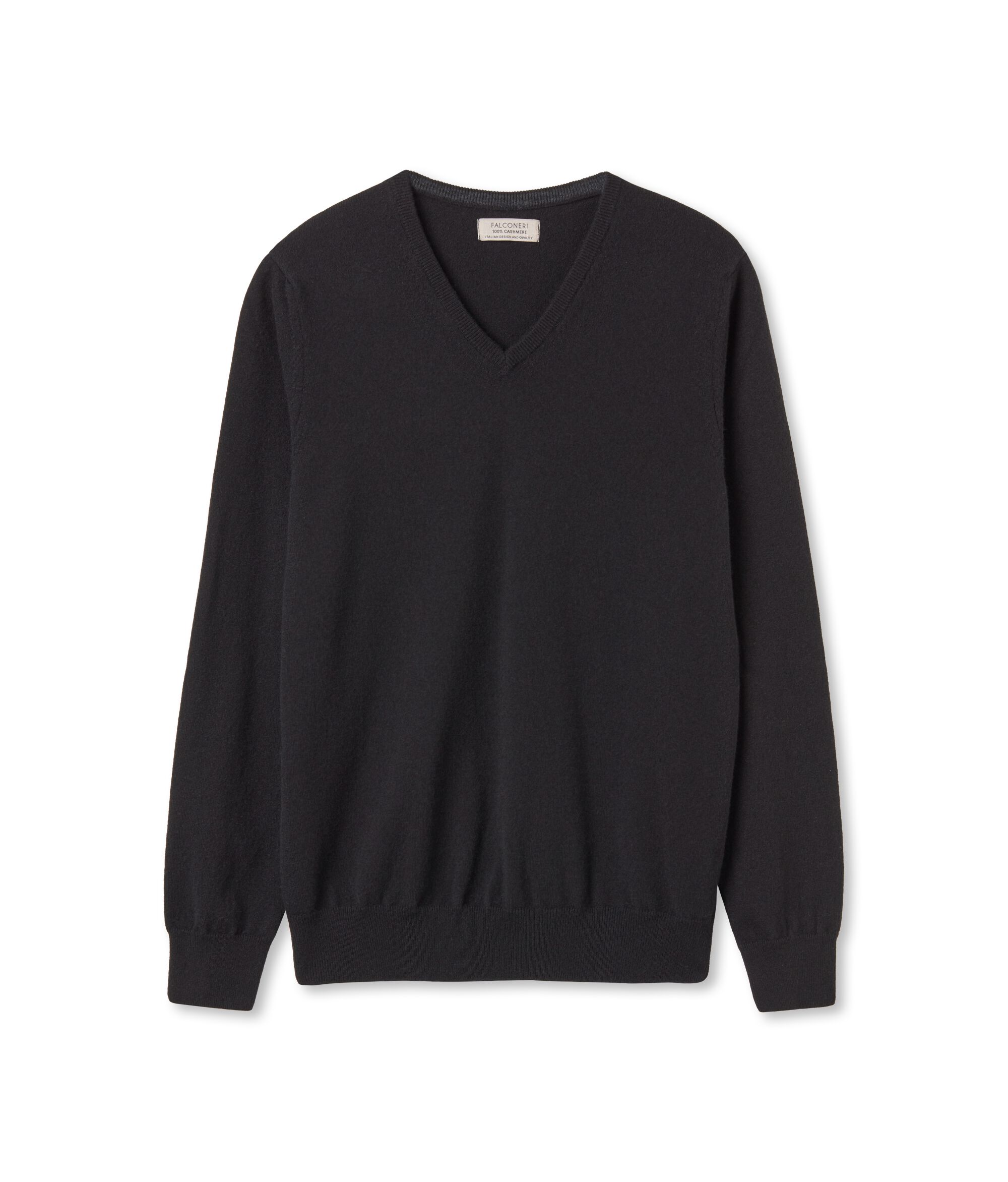 Jersey con cuello de pico de cashmere ultrasoft