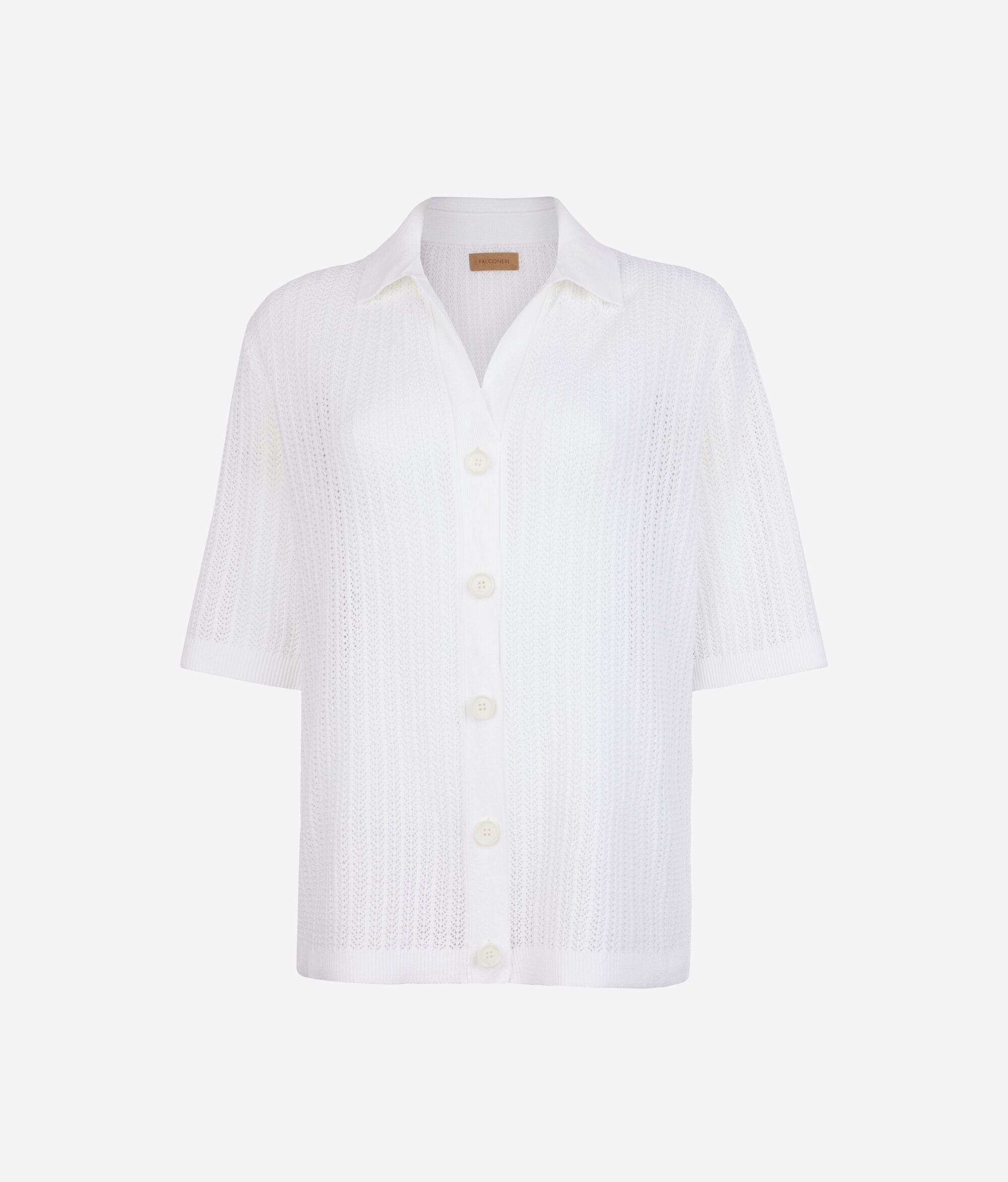Ribbed Pointelle Shirt in Cotton