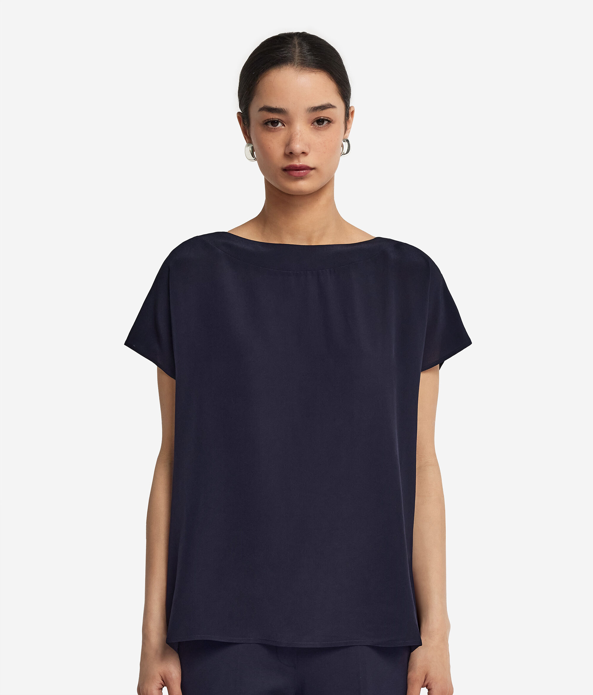 Silk and Modal Boat-Neck T-Shirt