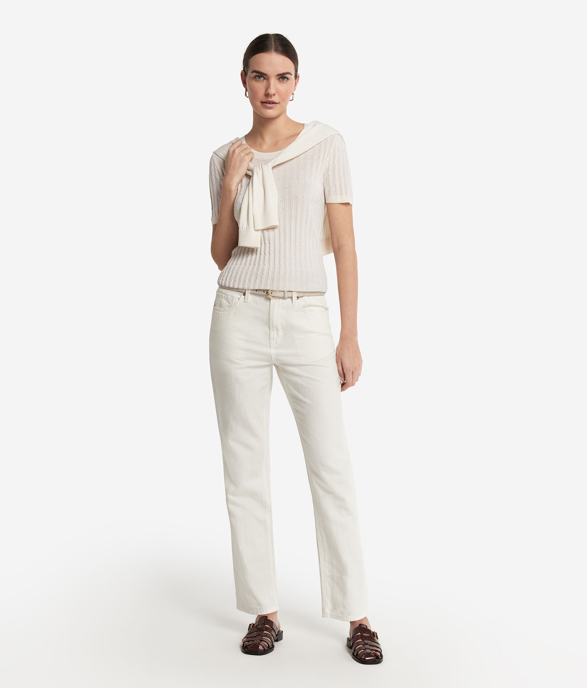 Pullover mit Zopfmuster aus Kaschmir Ultrafine