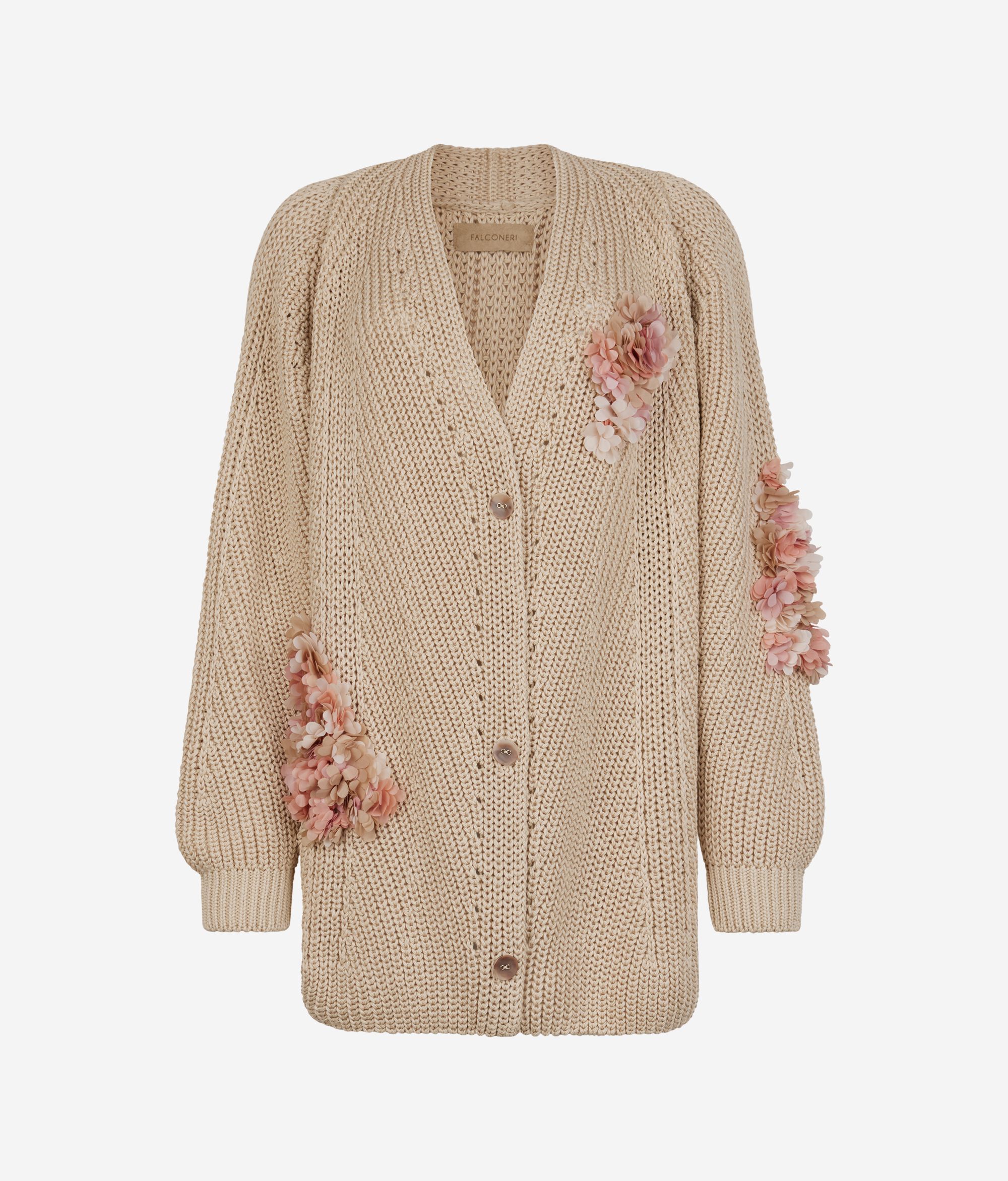 Cardigan Blütenpatch aus Baumwolle