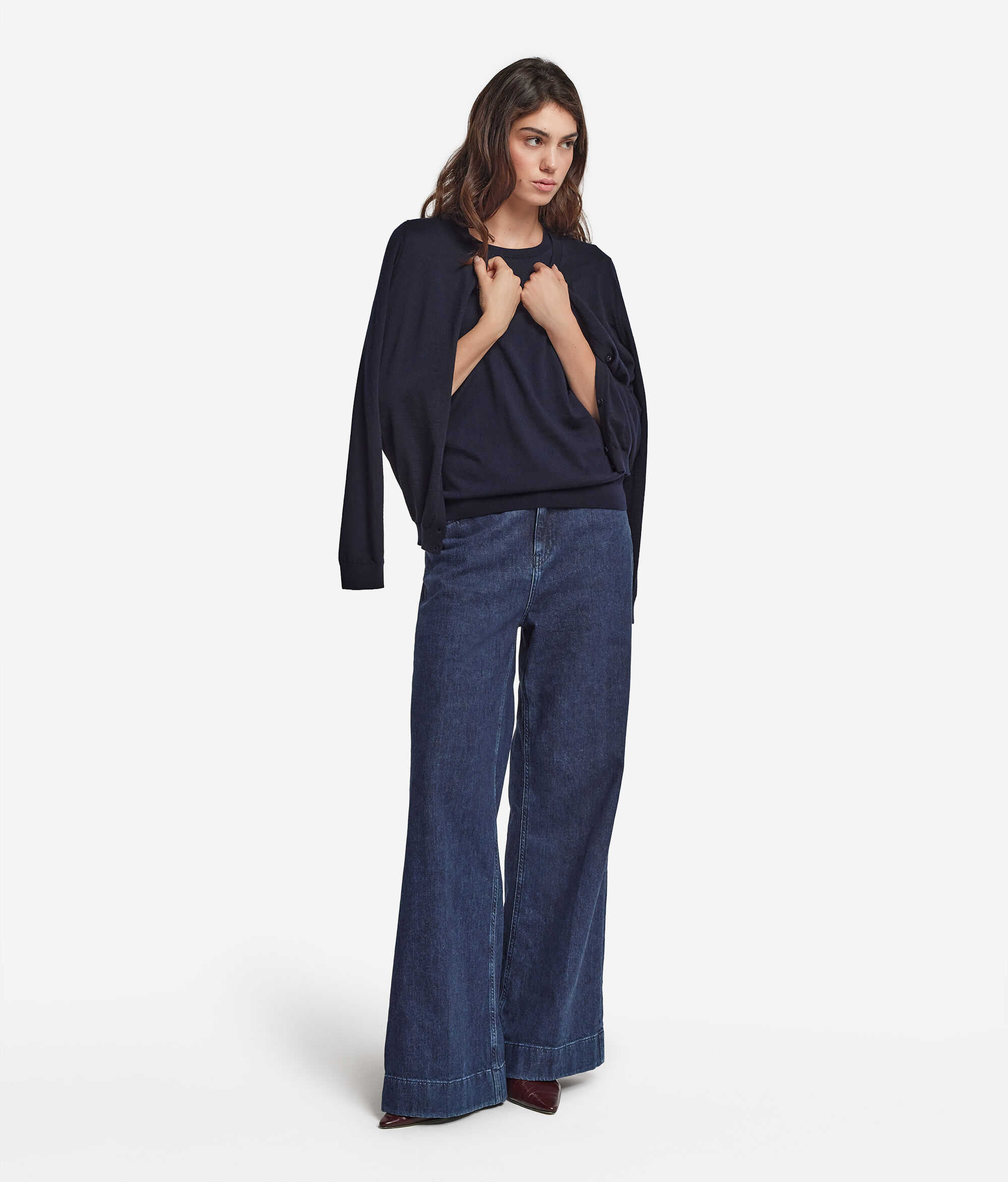 T-shirt com Decote Redondo Mangas curtas em Ultrafine Cashmere
