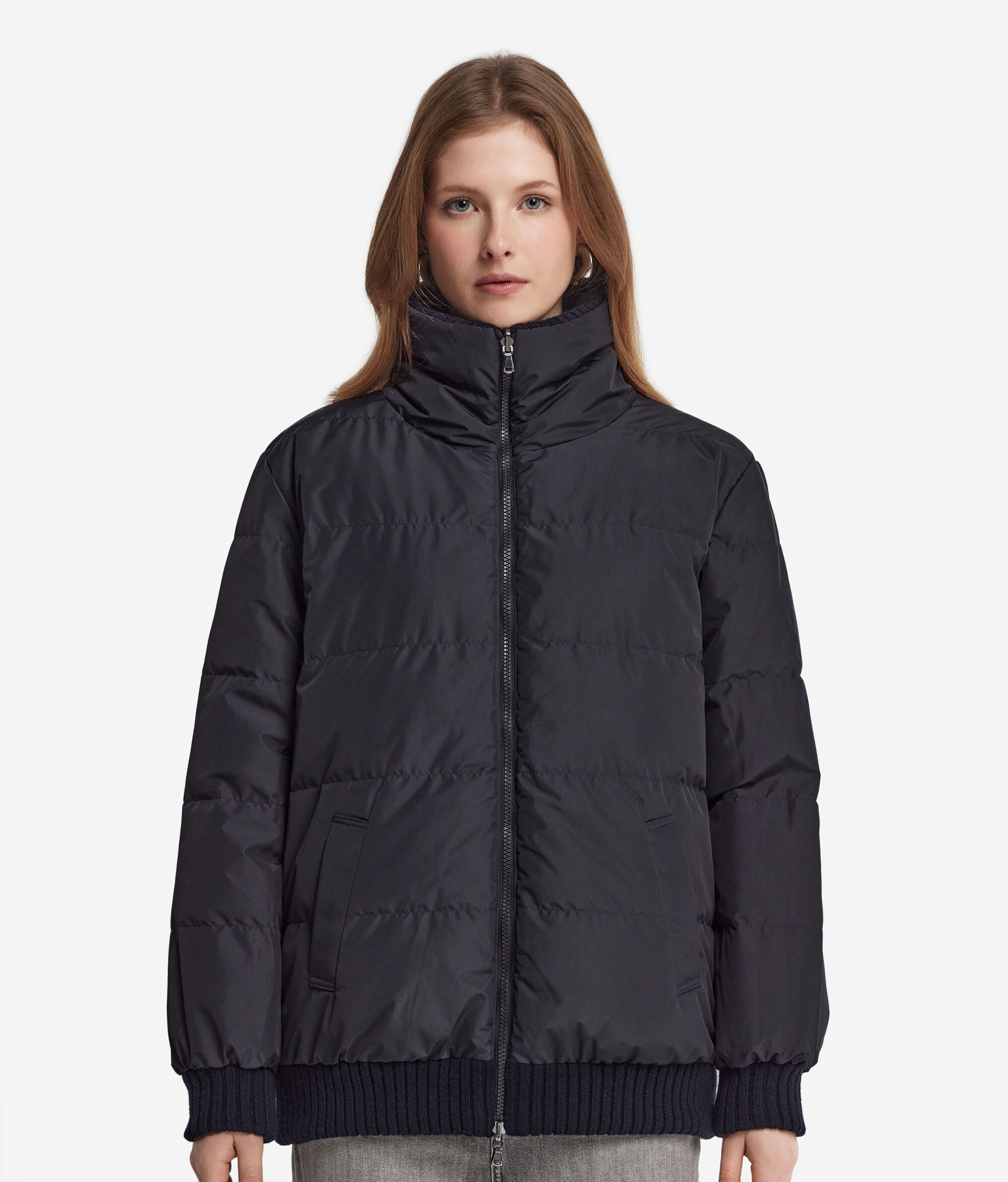 Cashmere Tricot Reversible Down Jacket
