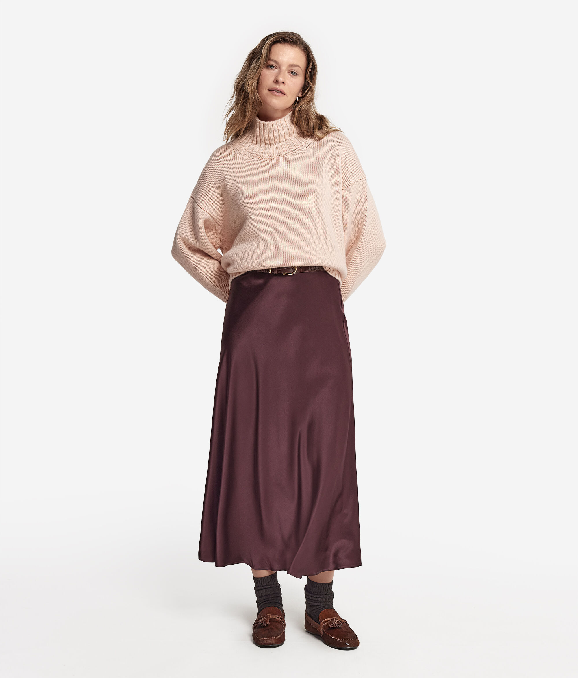 Cashmere Tricot Boat-Neck Style Sweater