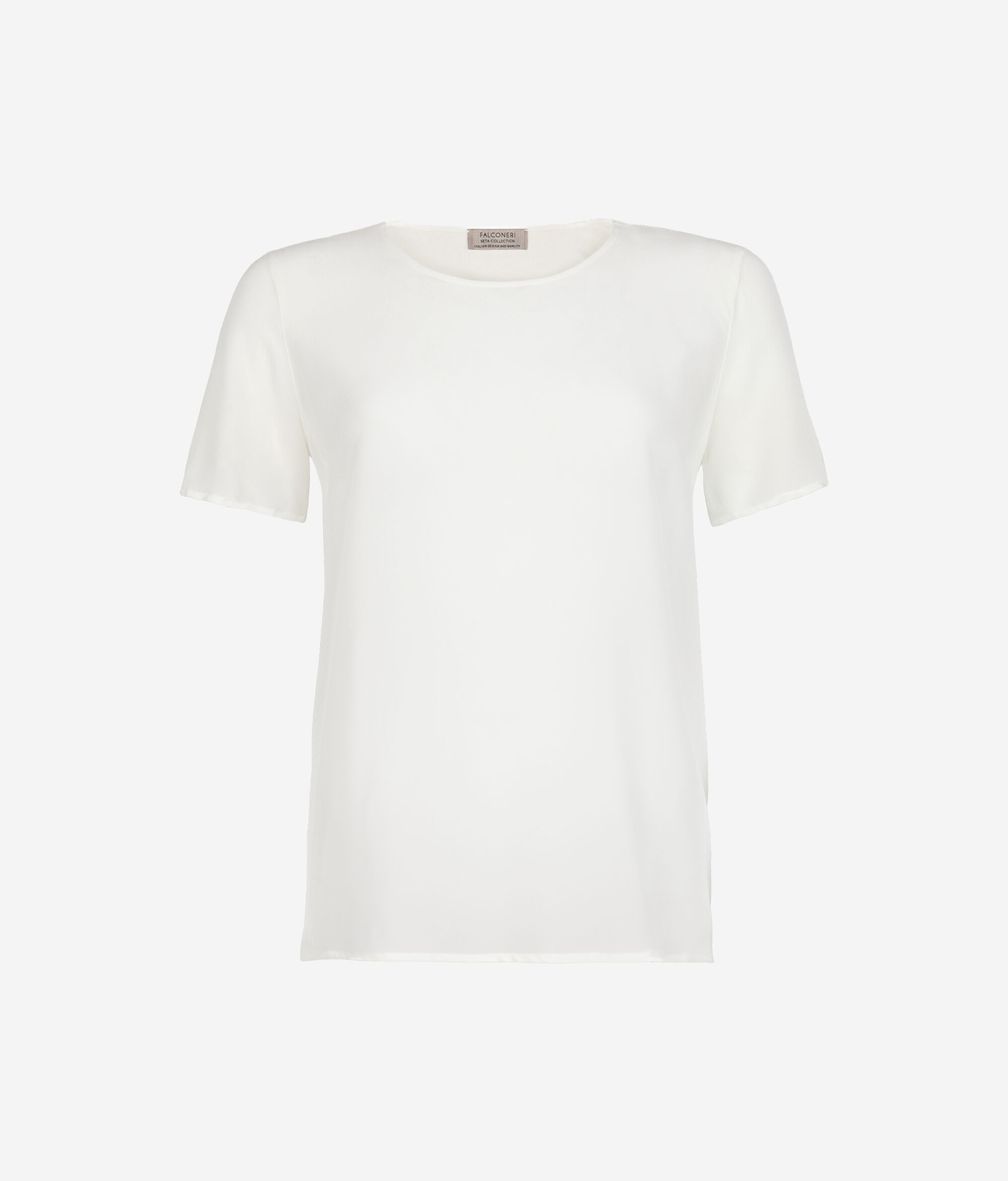 Rundhals-T-Shirt aus Seide