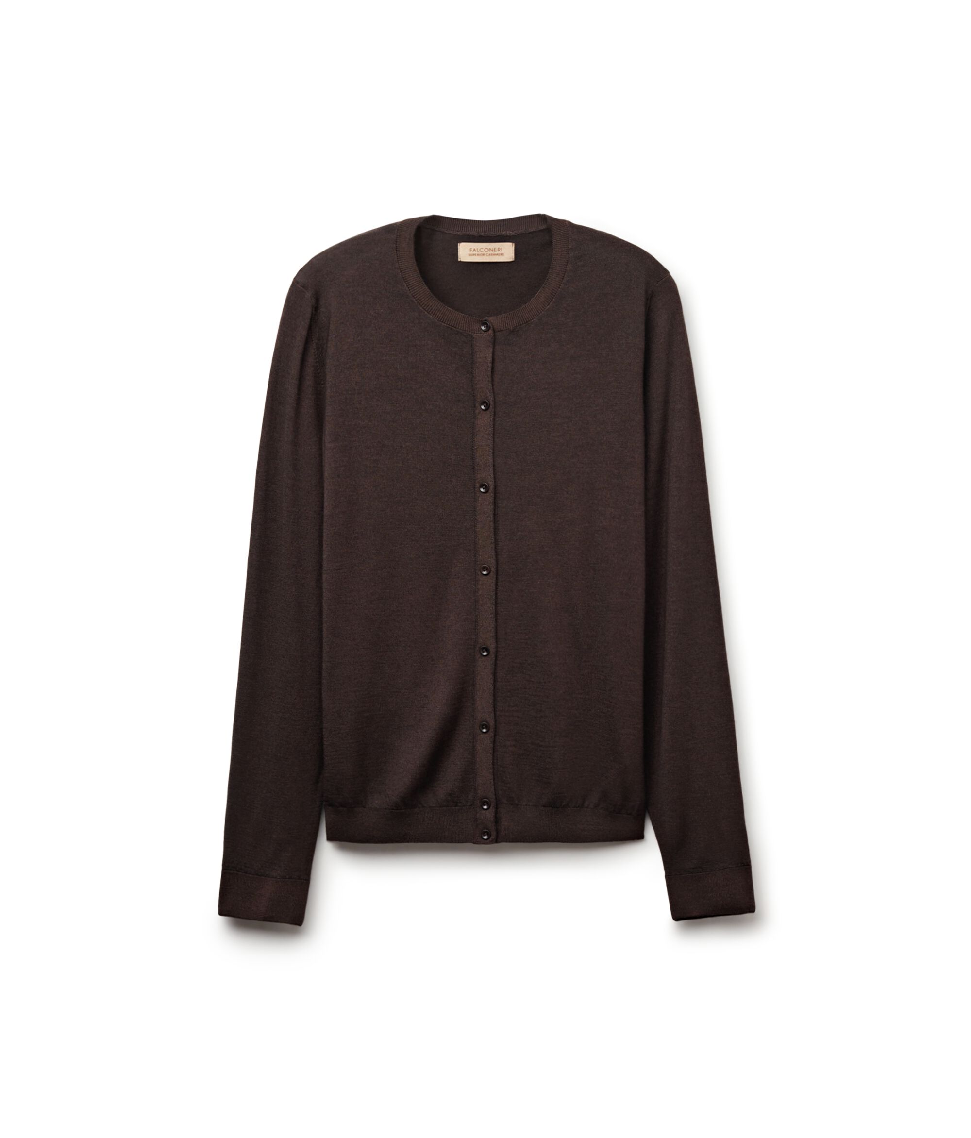 Cardigan com Decote Redondo em Ultrafine Cashmere