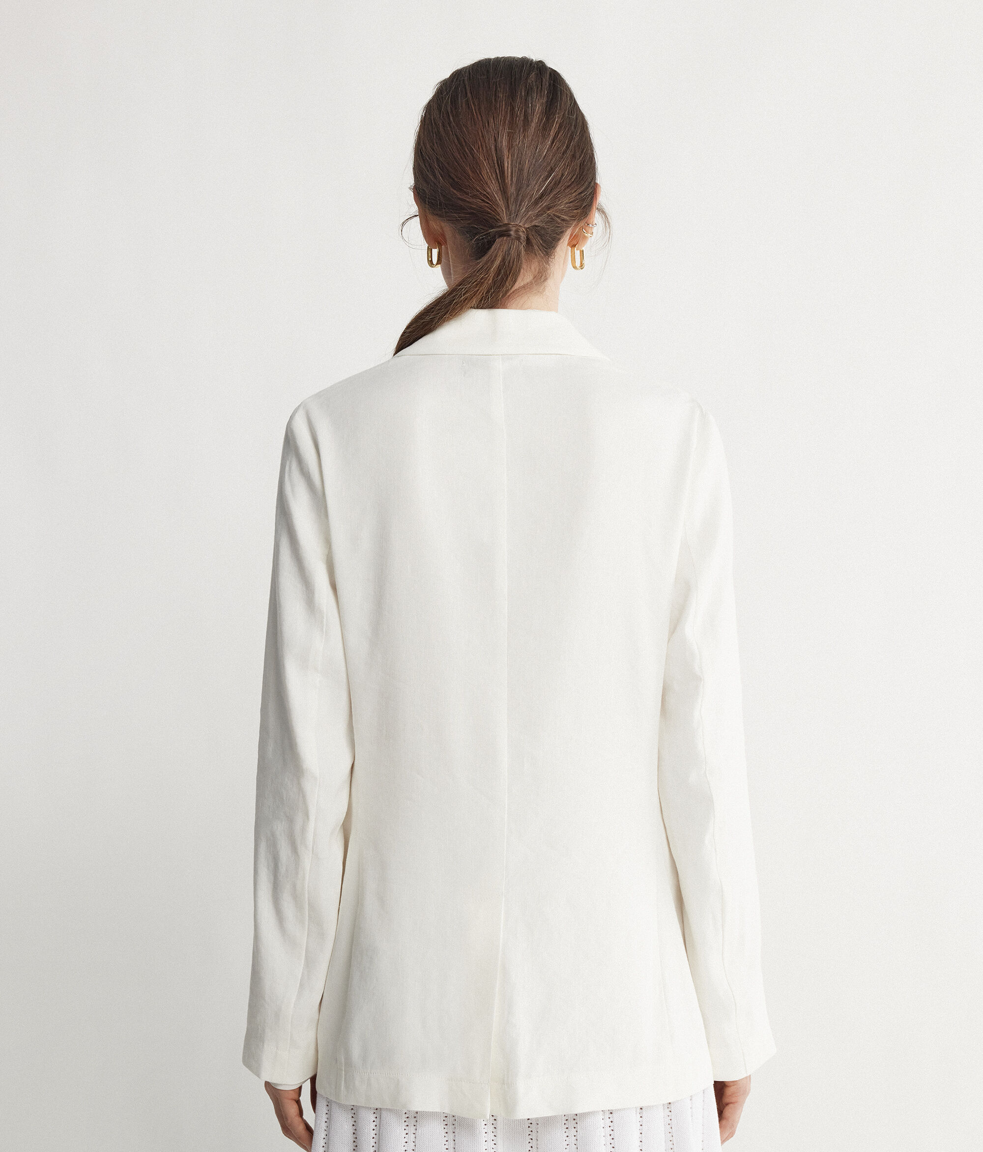 Linen Viscose Single-Breasted Jacket