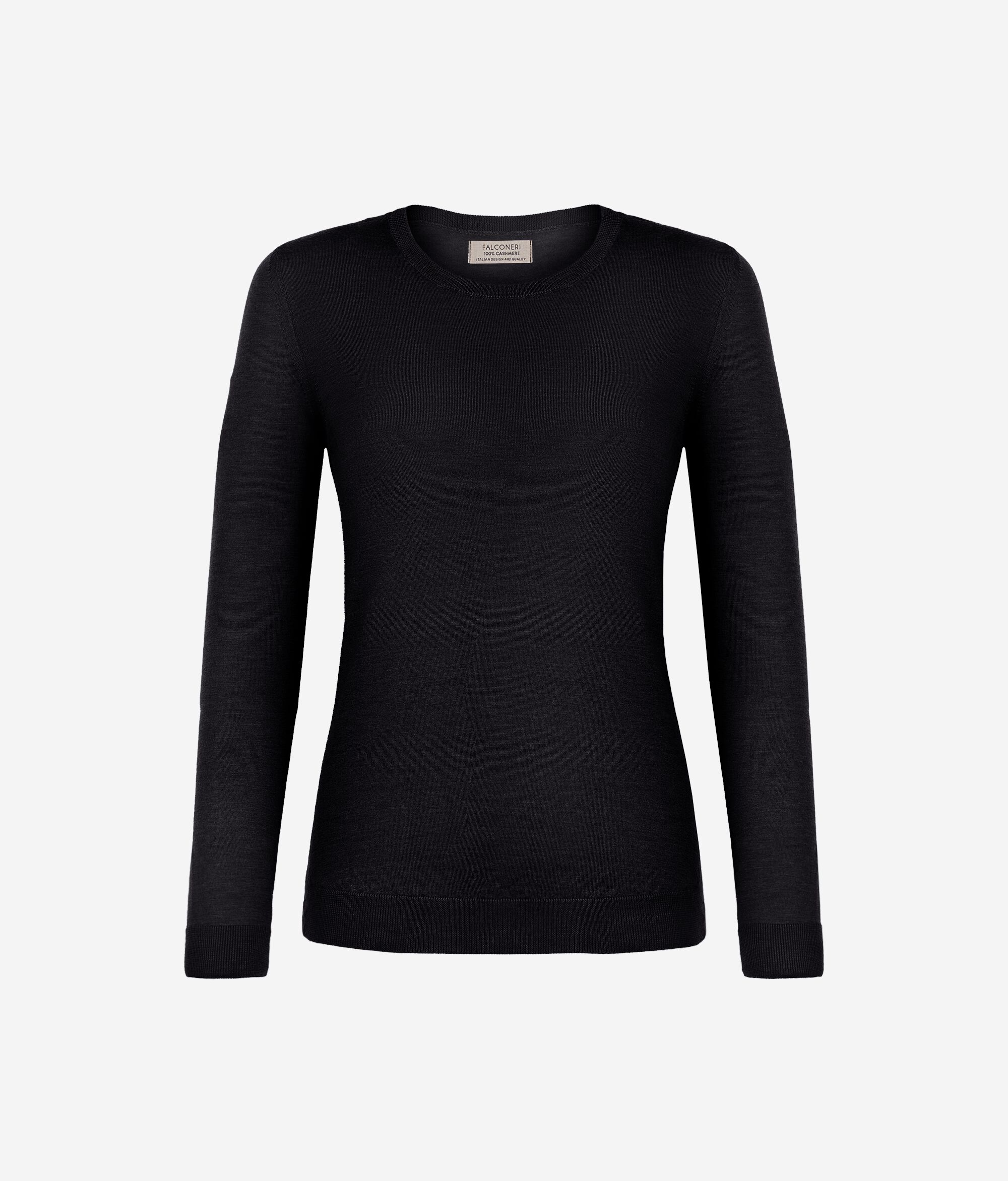 Jersey con cuello redondo de cashmere ultrafine