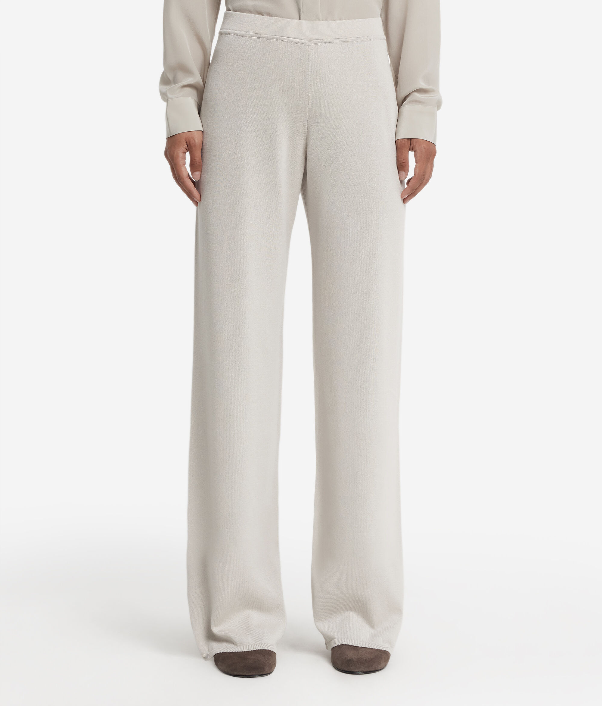Silk and Cotton Palazzo Trousers