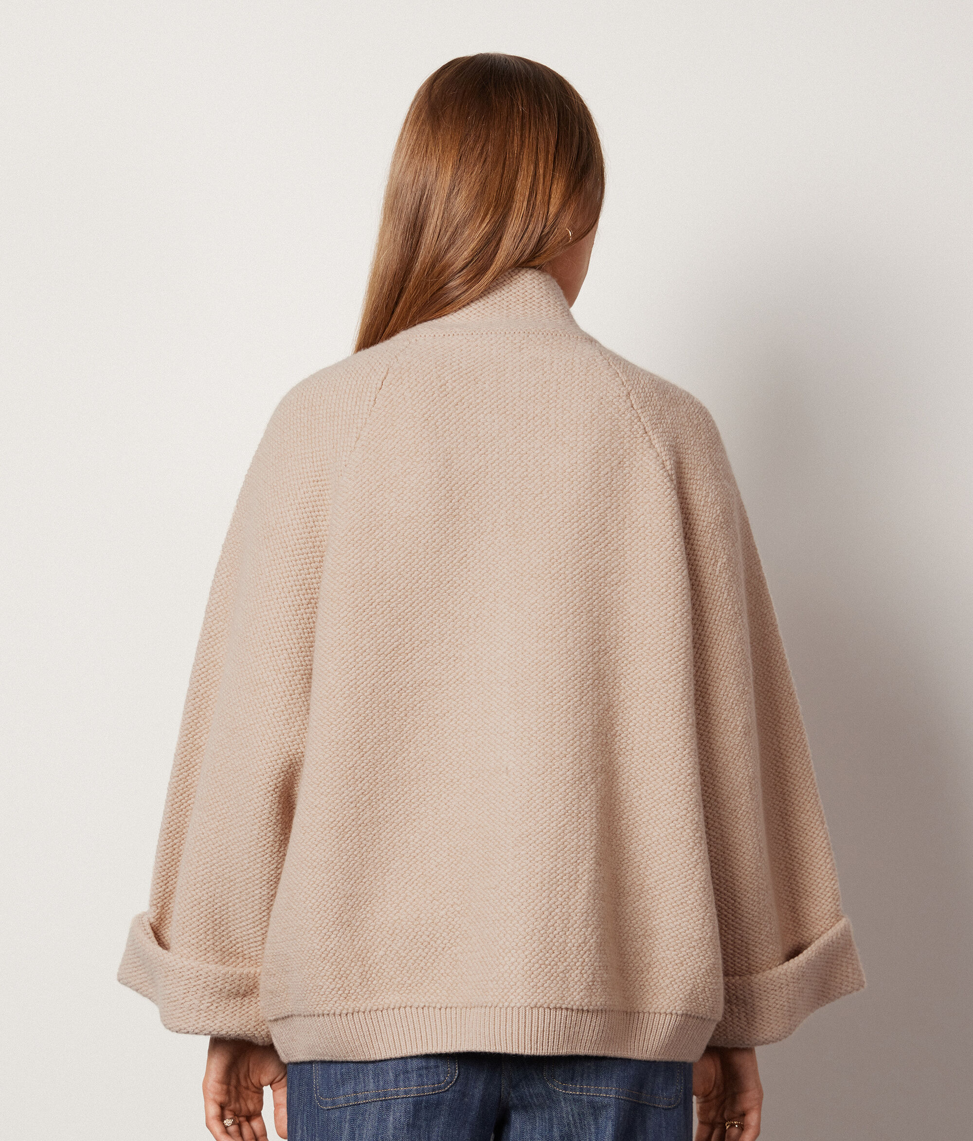 Manteau effet mouton en cachemire ultra-doux